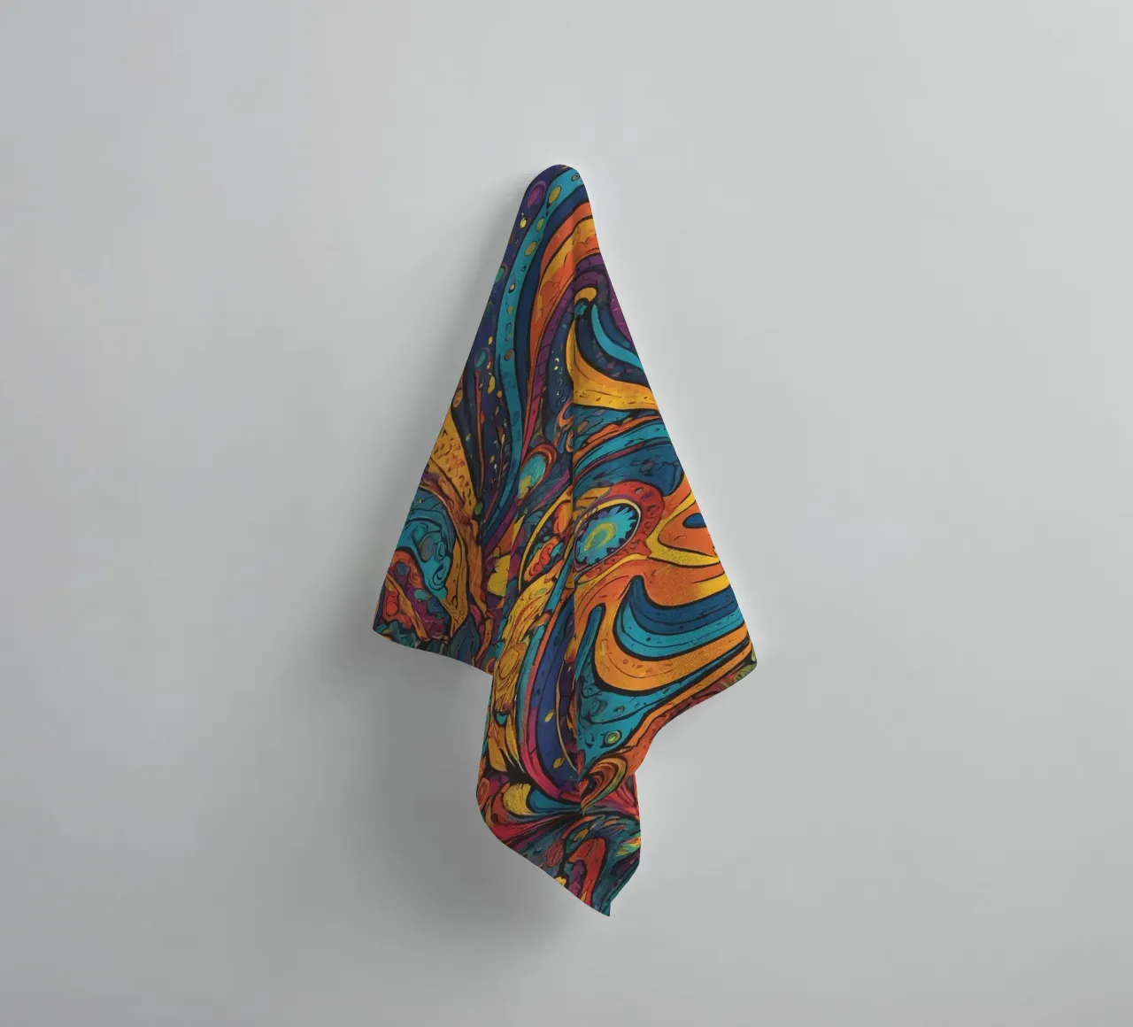 Psychedelisch patroon badhanddoek van Charnwood Prints