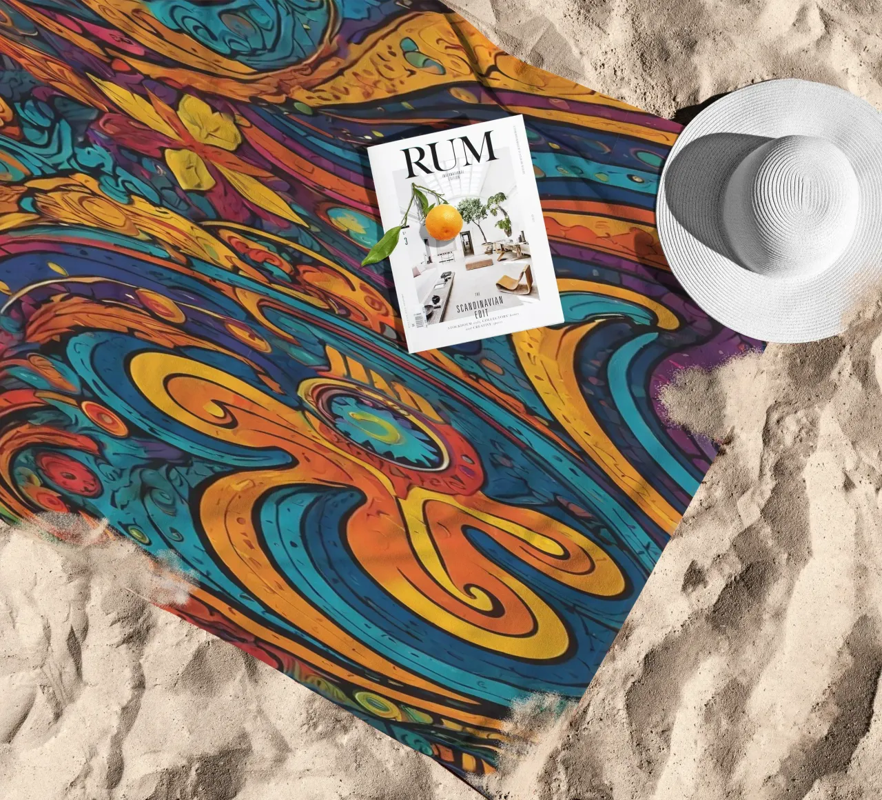 Psychedelic Pattern beach towel by Charnwood Prints