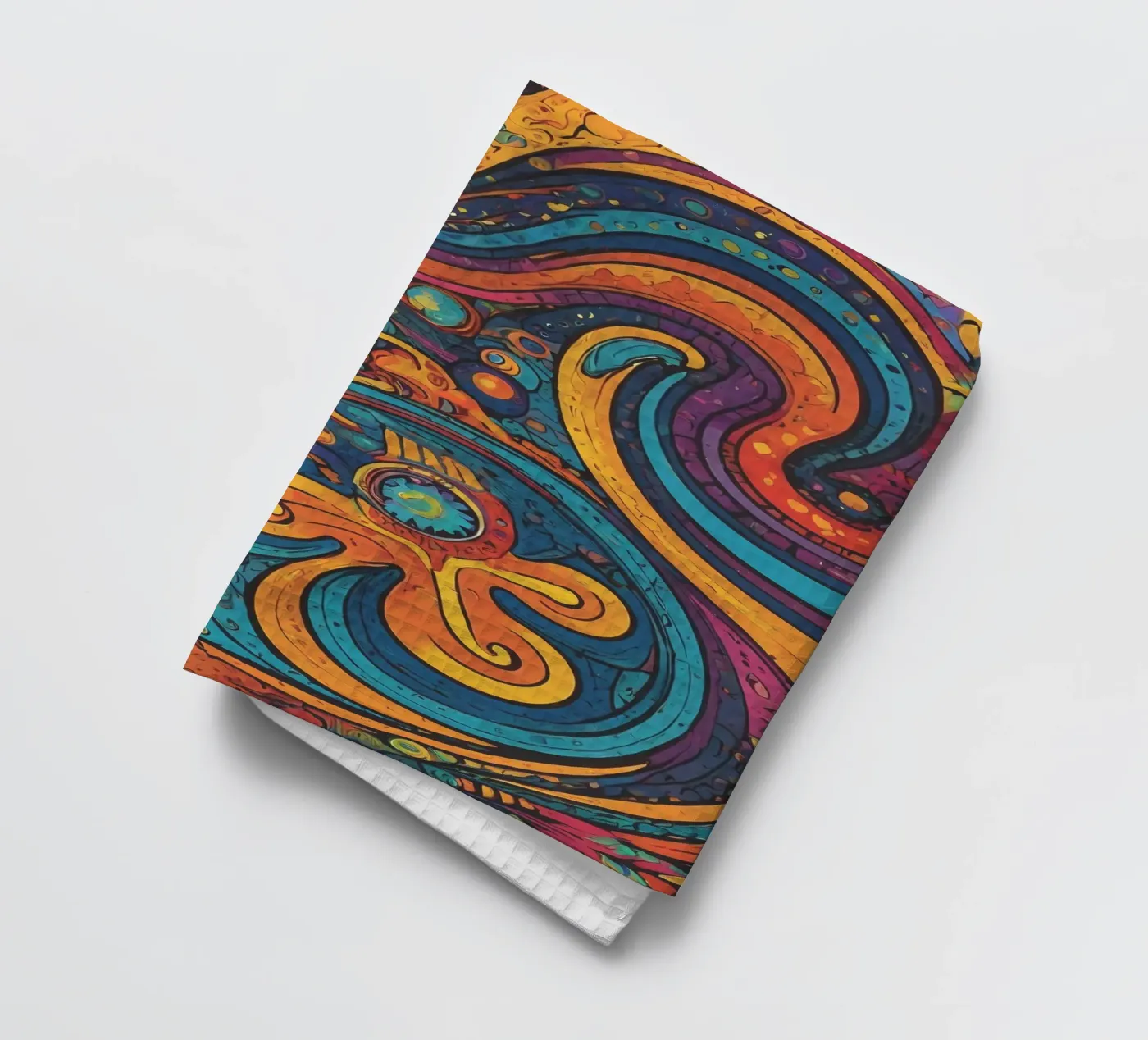 Psychedelic Pattern tea towel by Charnwood Prints