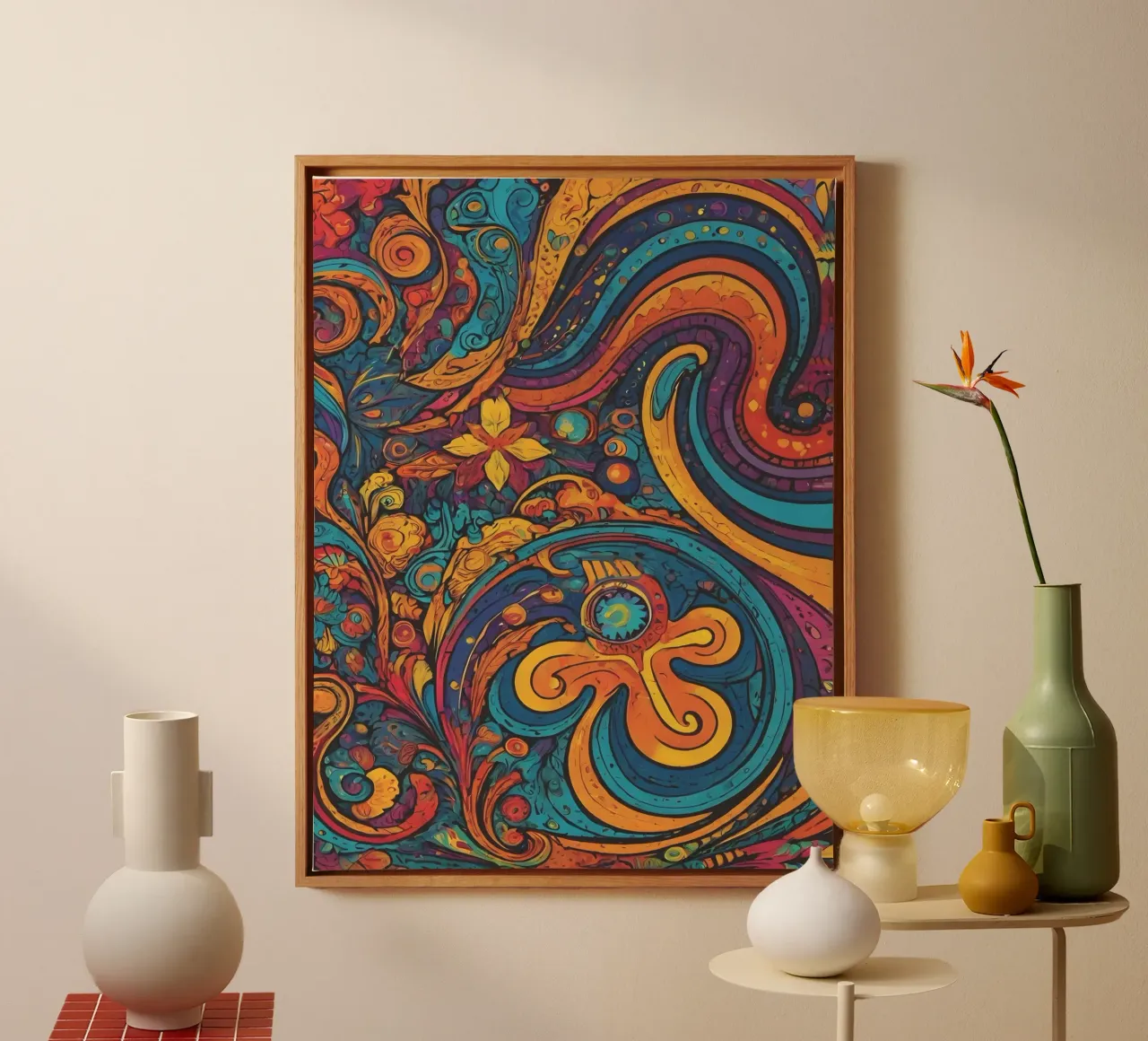 Psychedelic Pattern canvas by Charnwood Prints