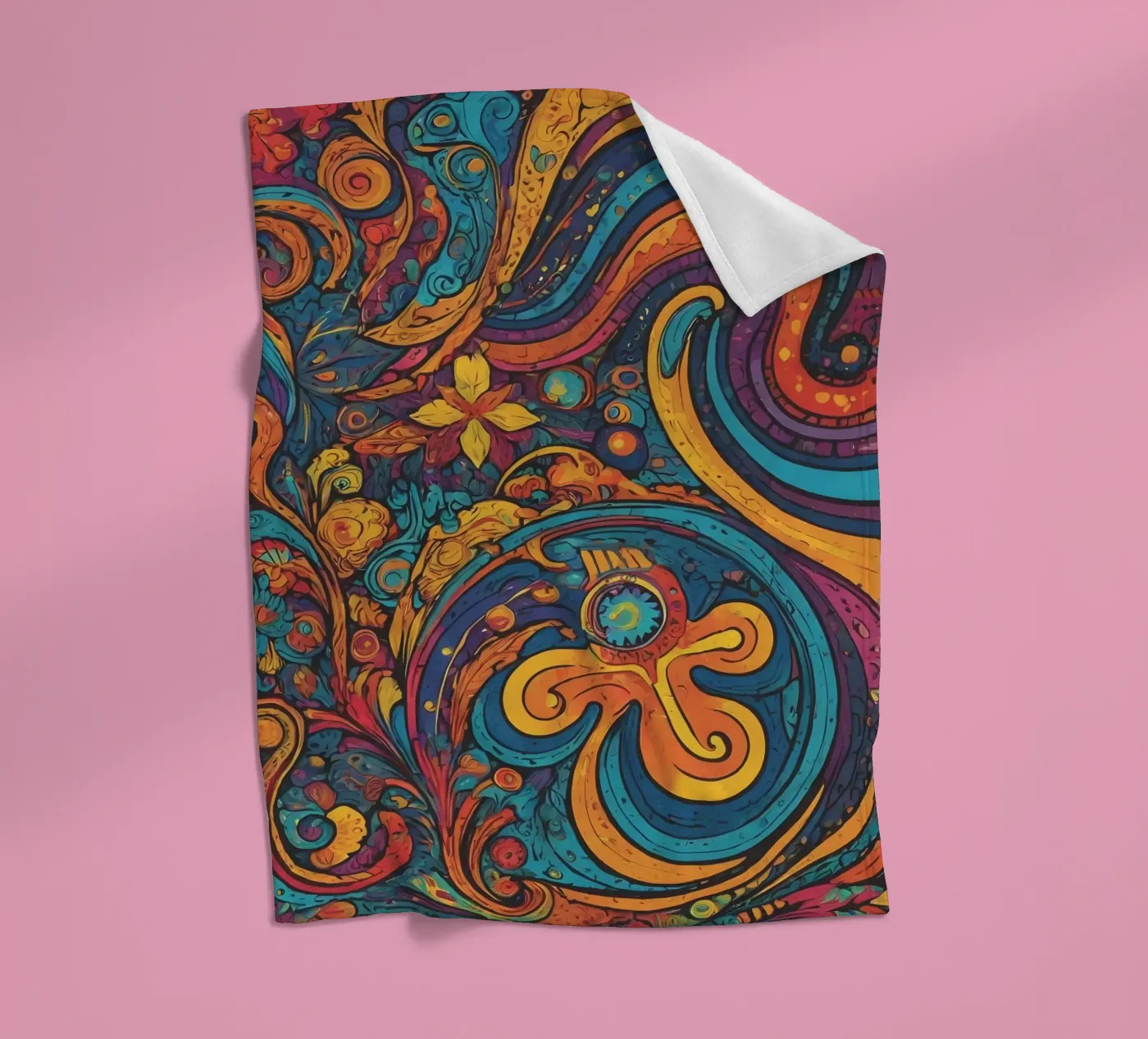 Psychedelic Pattern fleece blanket by Charnwood Prints