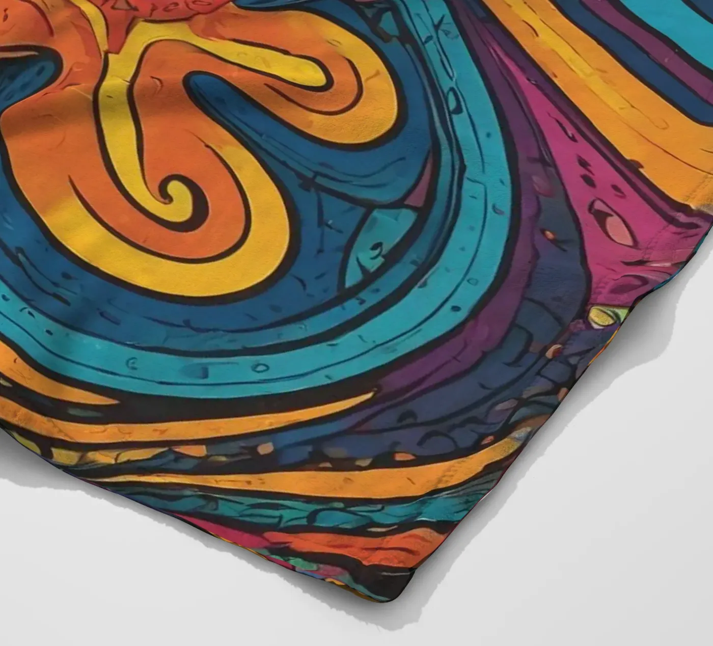 Psychedelic Pattern fleece blanket by Charnwood Prints
