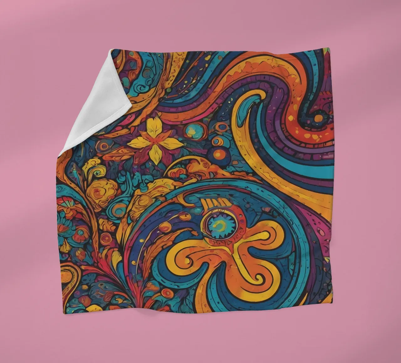 Psychedelic Pattern fleece blanket by Charnwood Prints
