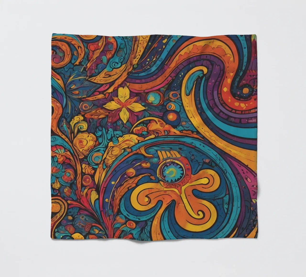 Psychedelic Pattern fleece blanket by Charnwood Prints