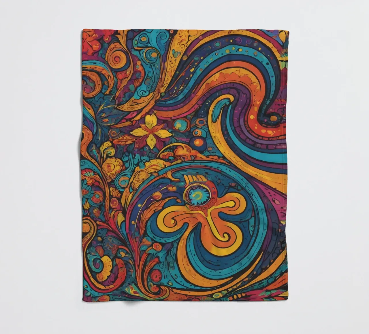 Psychedelic Pattern fleece blanket by Charnwood Prints
