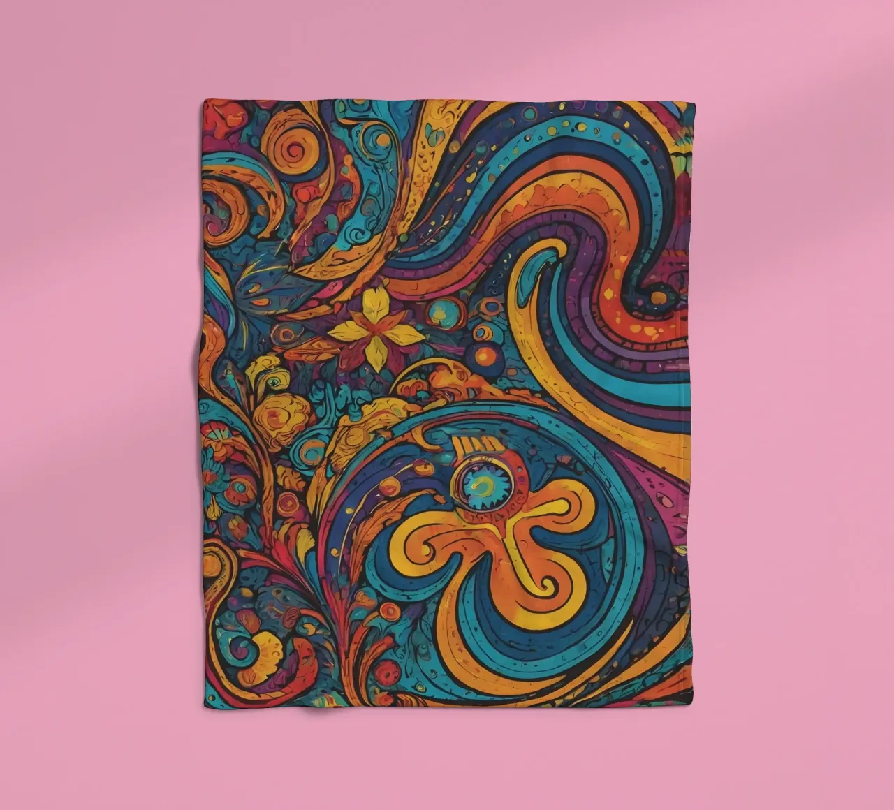 Psychedelic Pattern fleece blanket by Charnwood Prints