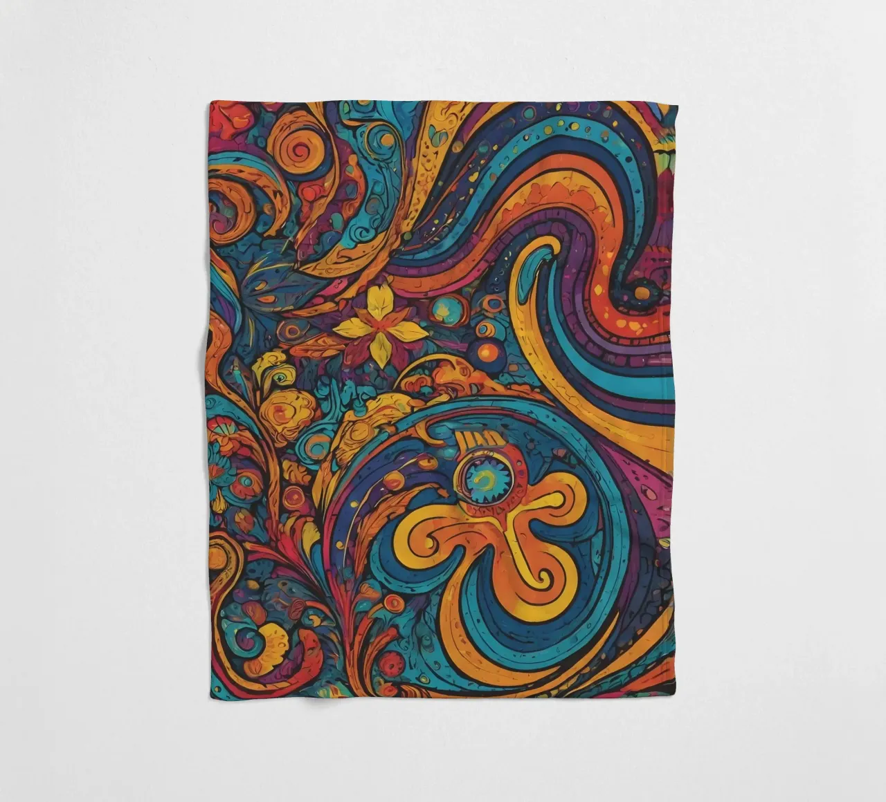 Psychedelic Pattern fleece blanket by Charnwood Prints