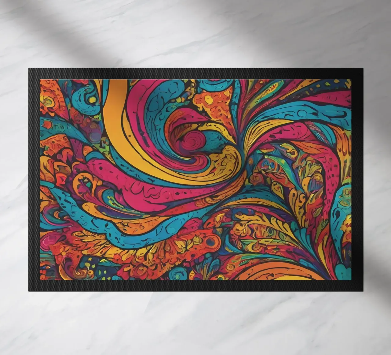 Psychedelic Pattern doormat by Charnwood Prints