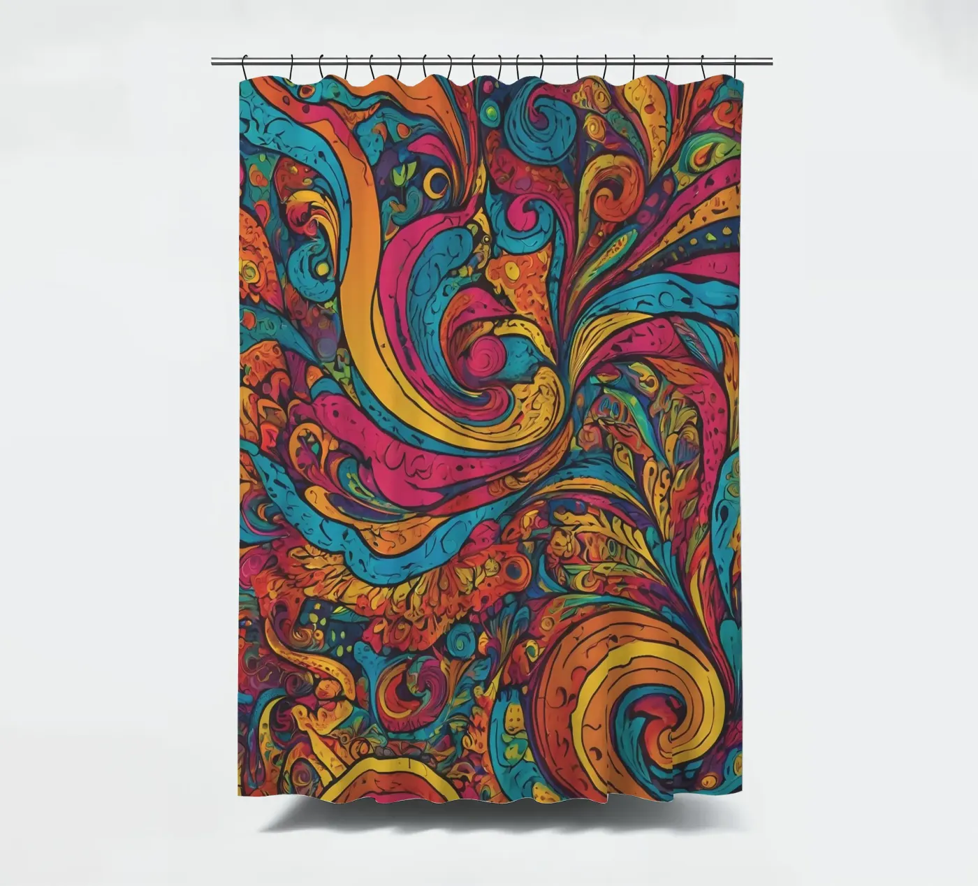 Psychedelic Pattern shower curtain by Charnwood Prints