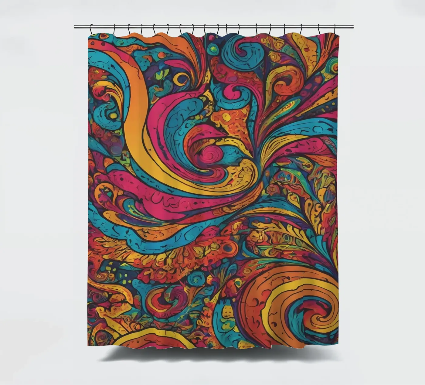 Psychedelic Pattern shower curtain by Charnwood Prints