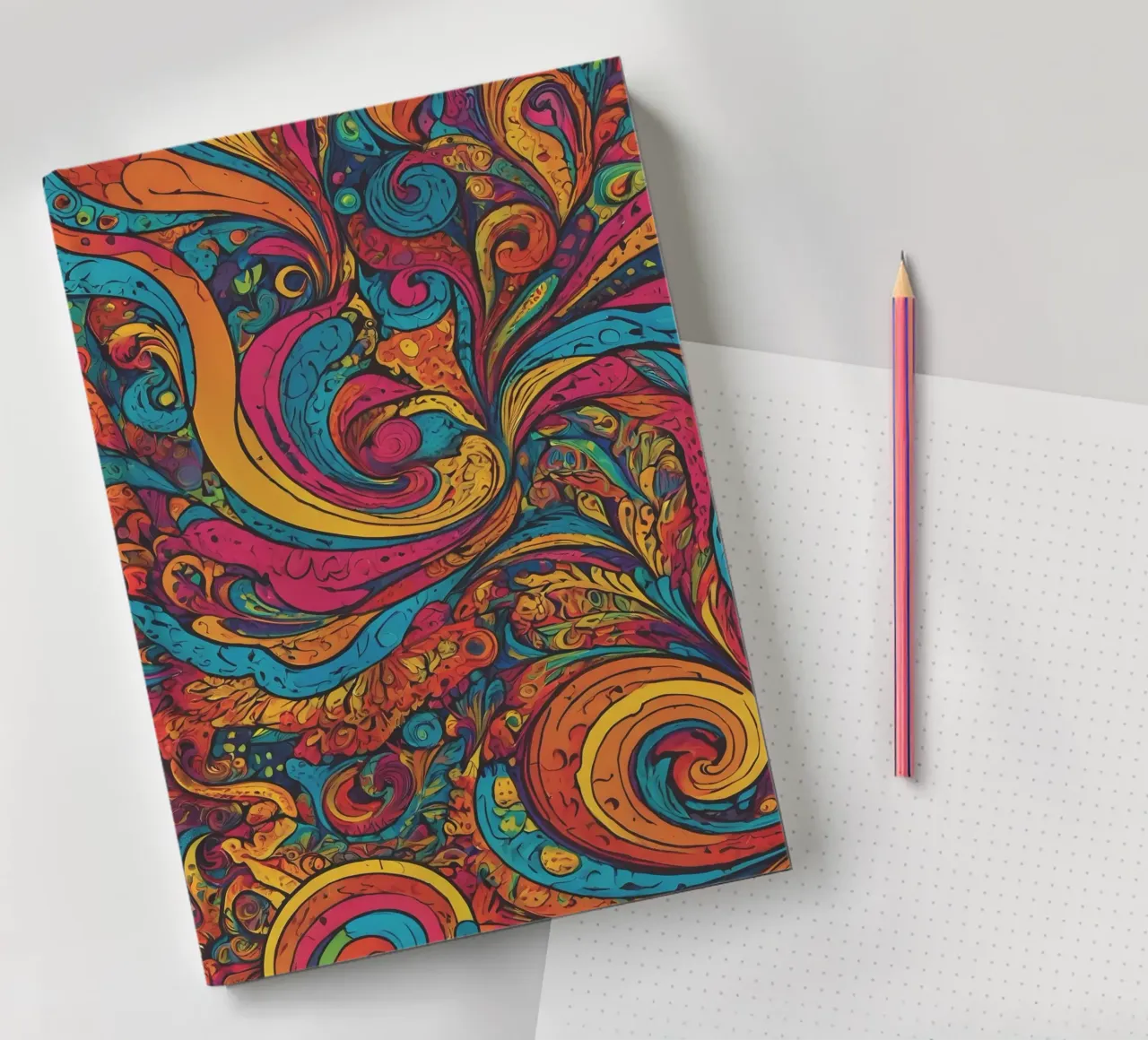 Psychedelic Pattern notebook by Charnwood Prints