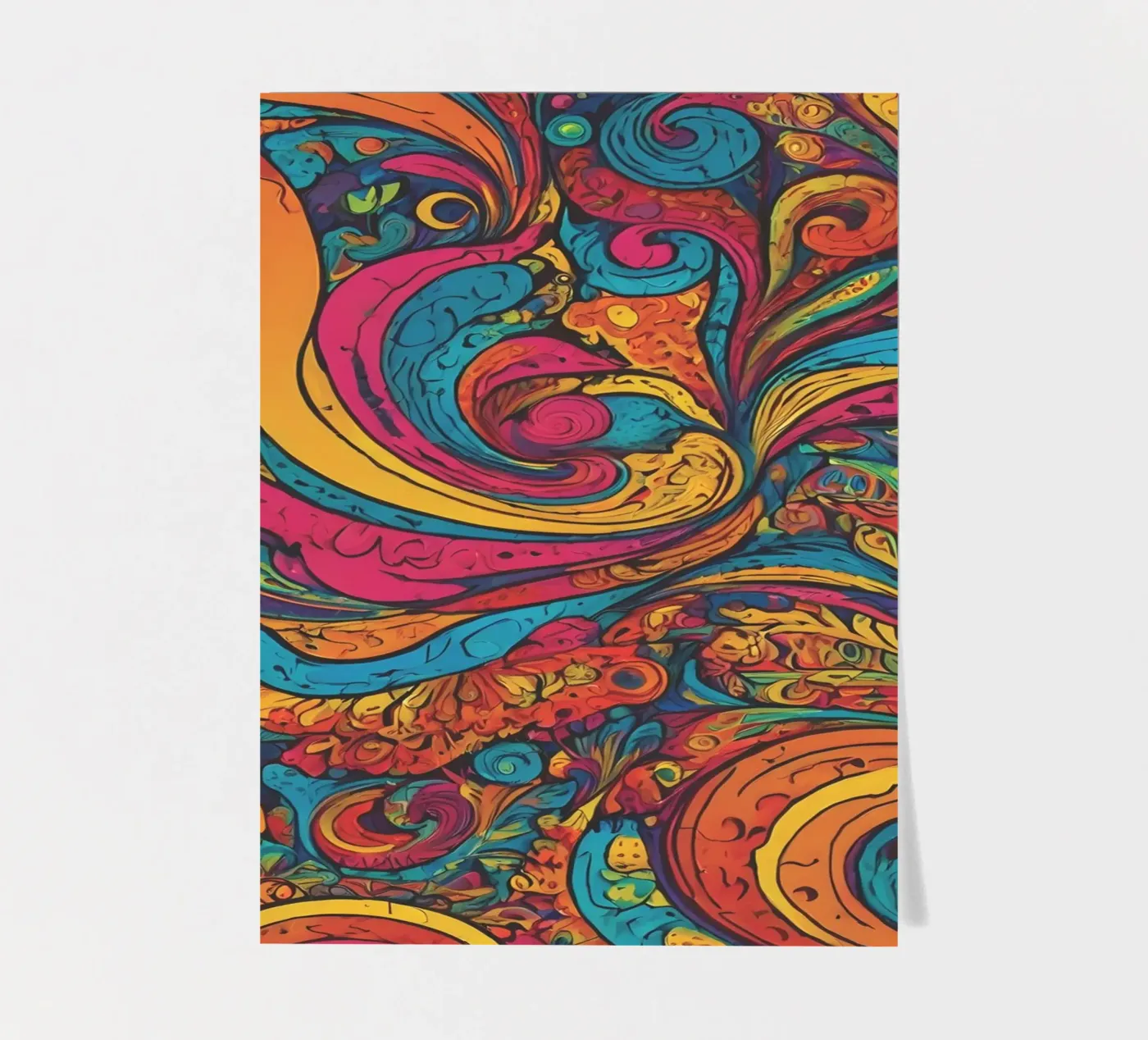 Psychedelisch patroon stickervel van Charnwood Prints