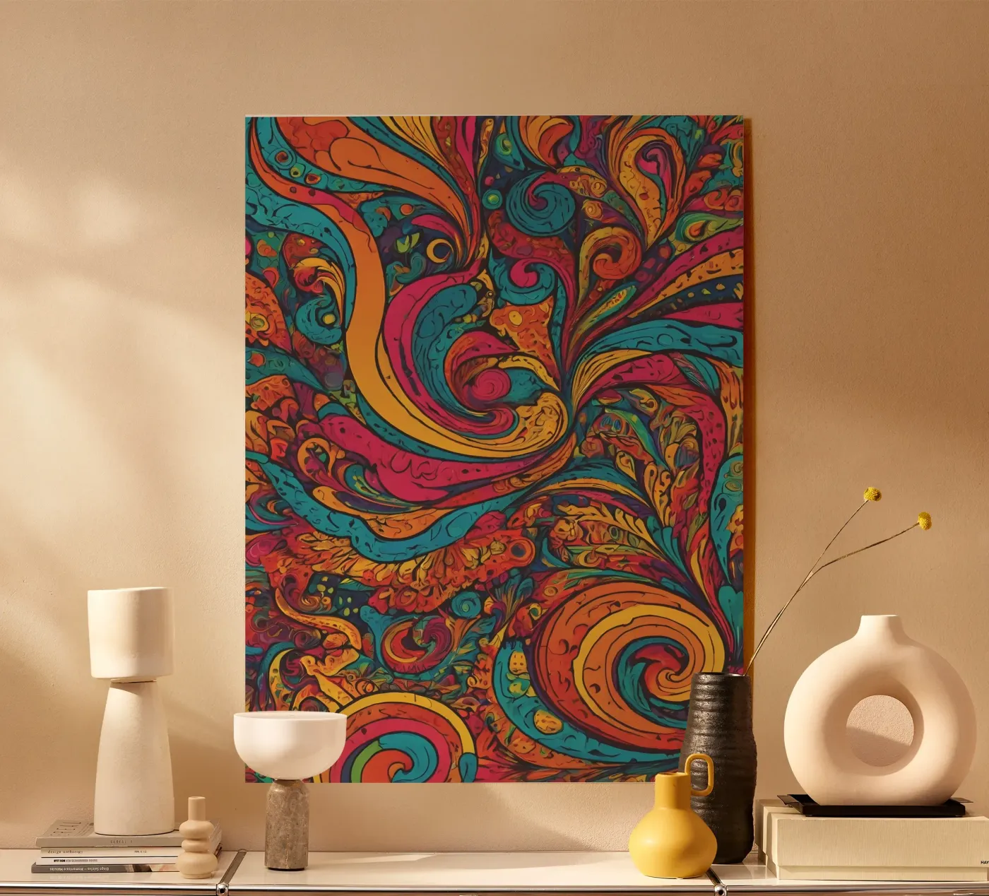 Psychedelisch patroon acryl van Charnwood Prints