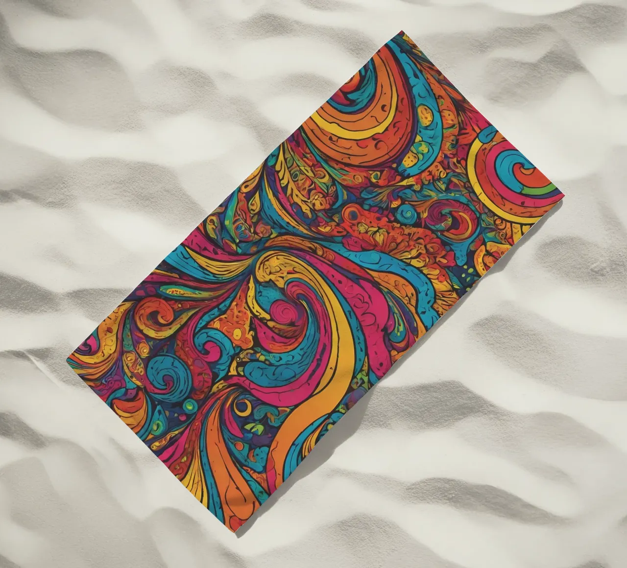 Psychedelisch patroon strandhanddoek van Charnwood Prints