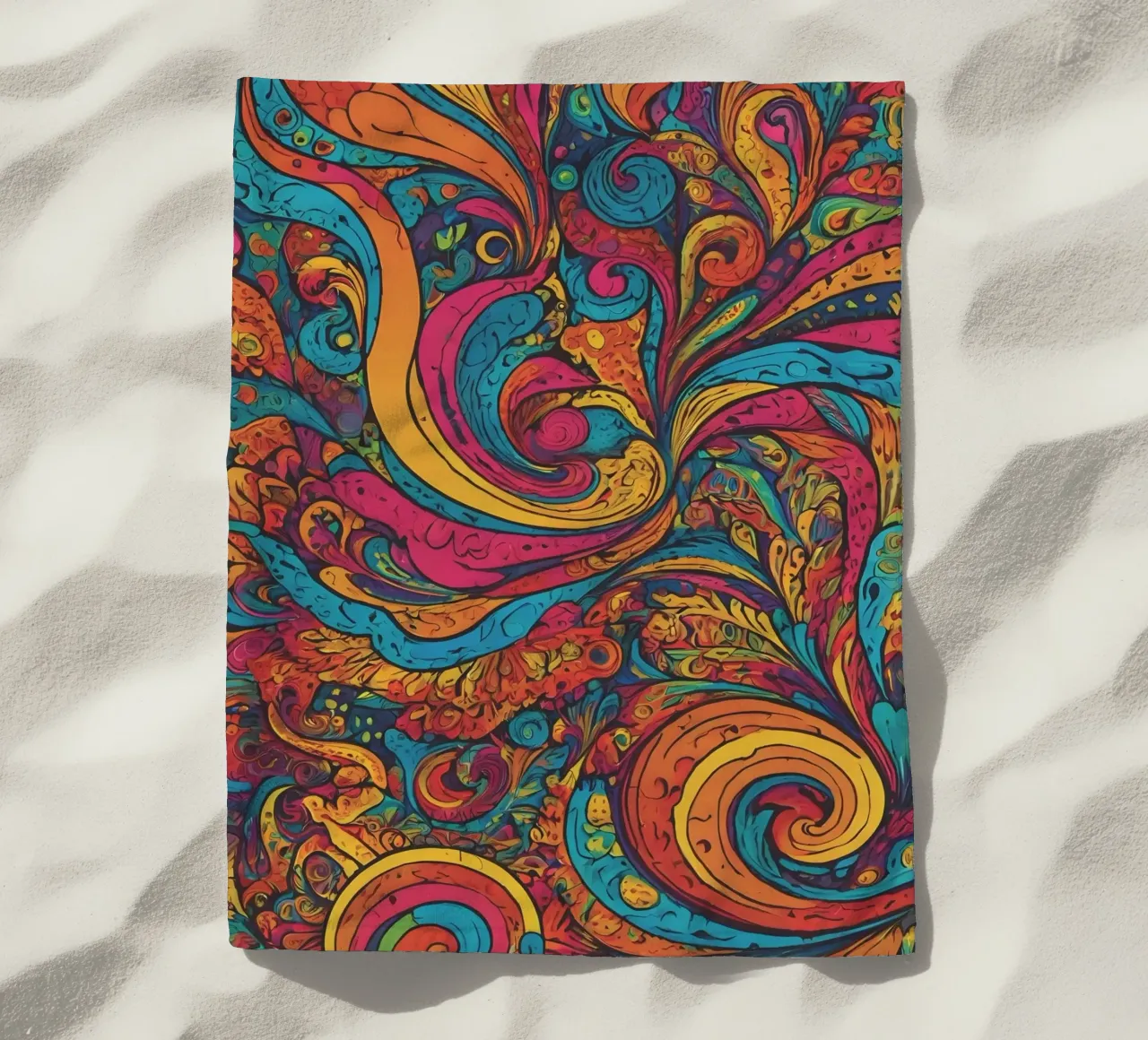 Psychedelisch patroon strandhanddoek van Charnwood Prints