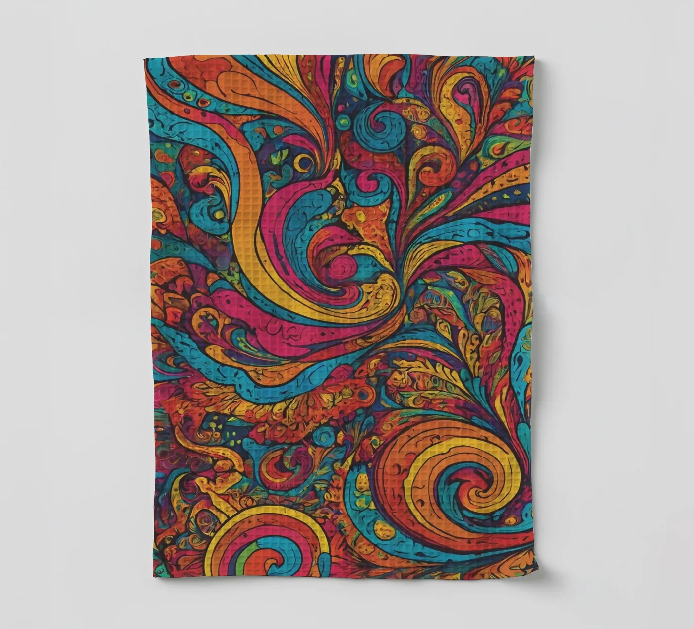 Psychedelic Pattern tea towel by Charnwood Prints