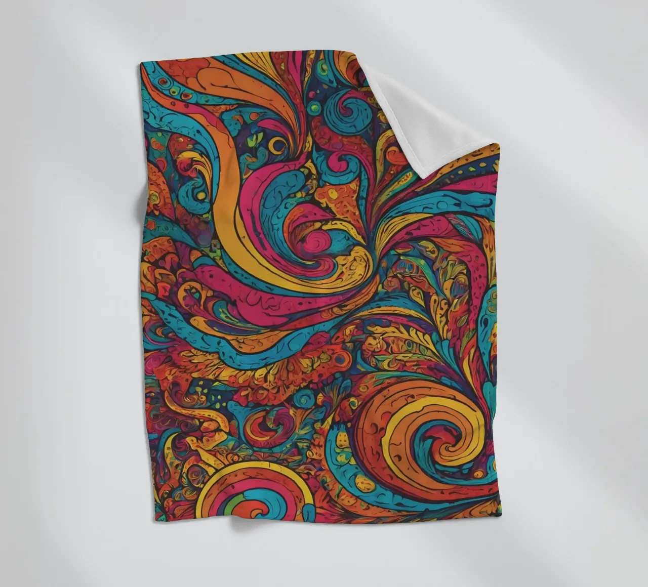 Psychedelic Pattern fleece blanket by Charnwood Prints
