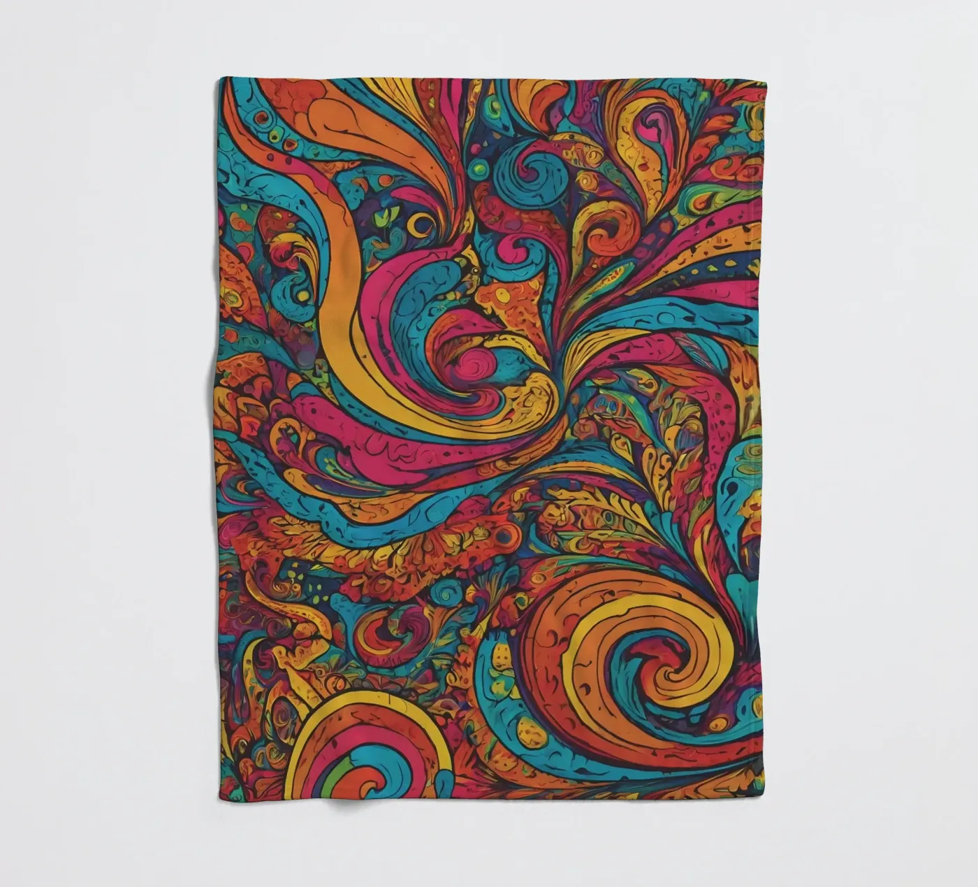 Psychedelic Pattern fleece blanket by Charnwood Prints