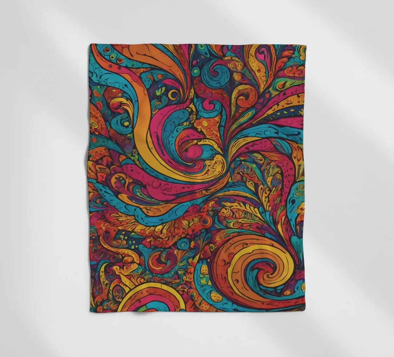 Psychedelic Pattern fleece blanket by Charnwood Prints