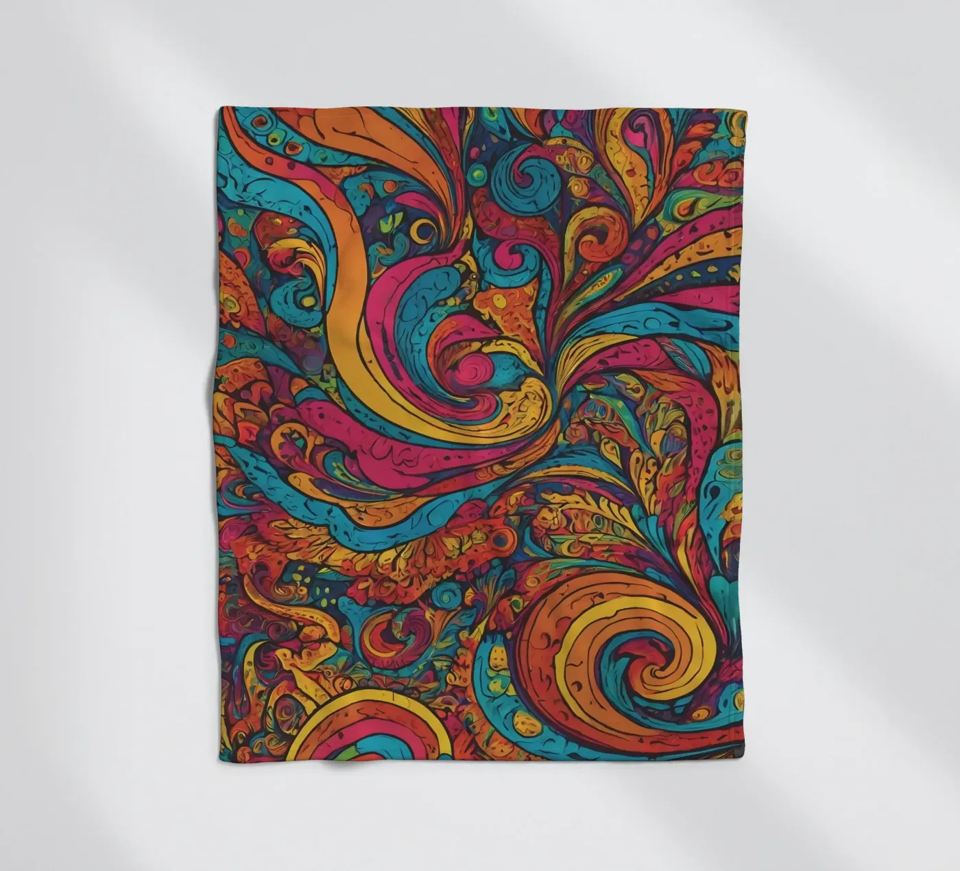 Psychedelic Pattern fleece blanket by Charnwood Prints