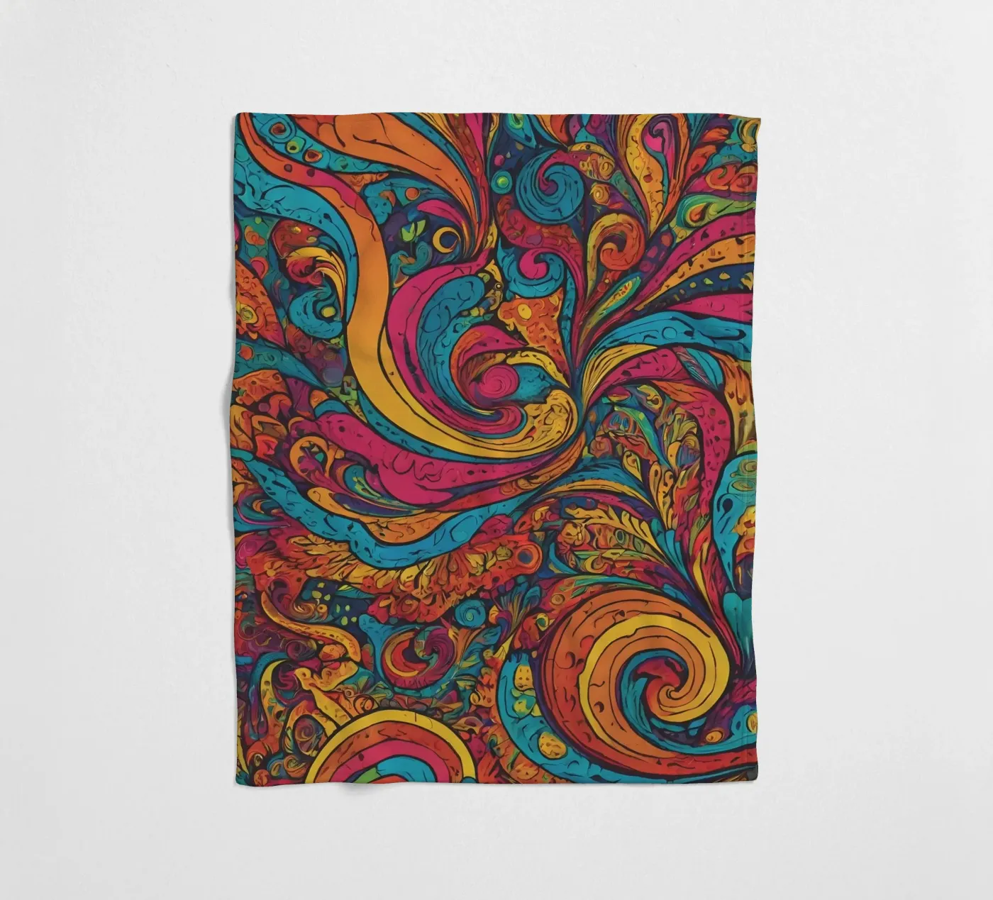 Psychedelic Pattern fleece blanket by Charnwood Prints
