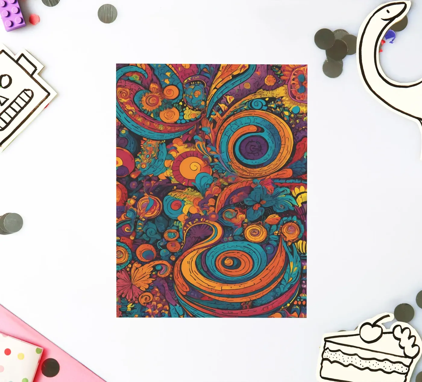 Motivo psichedelico adesivo da Charnwood Prints