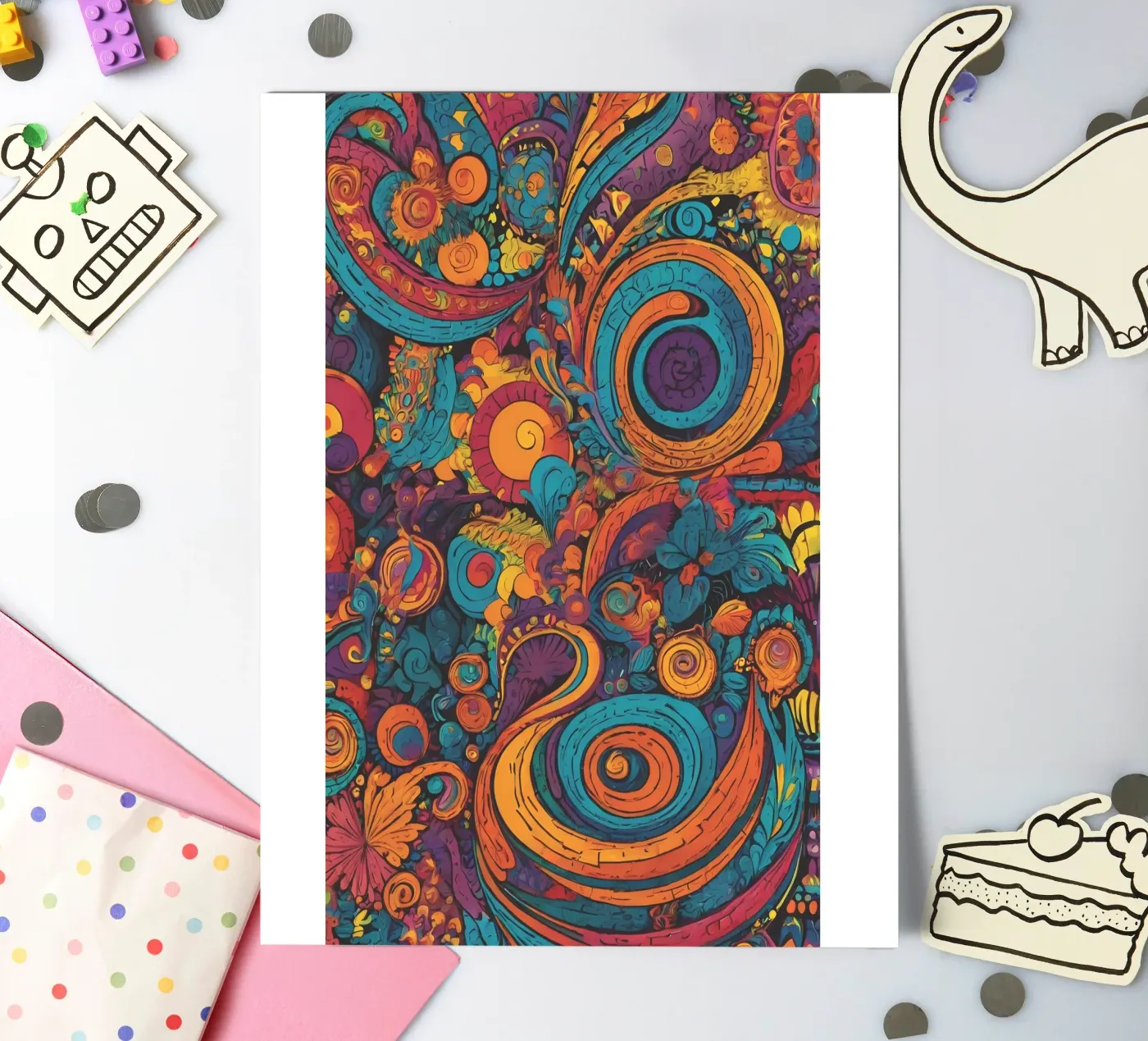 Psychedelic Pattern foglio adesivo da Charnwood Prints