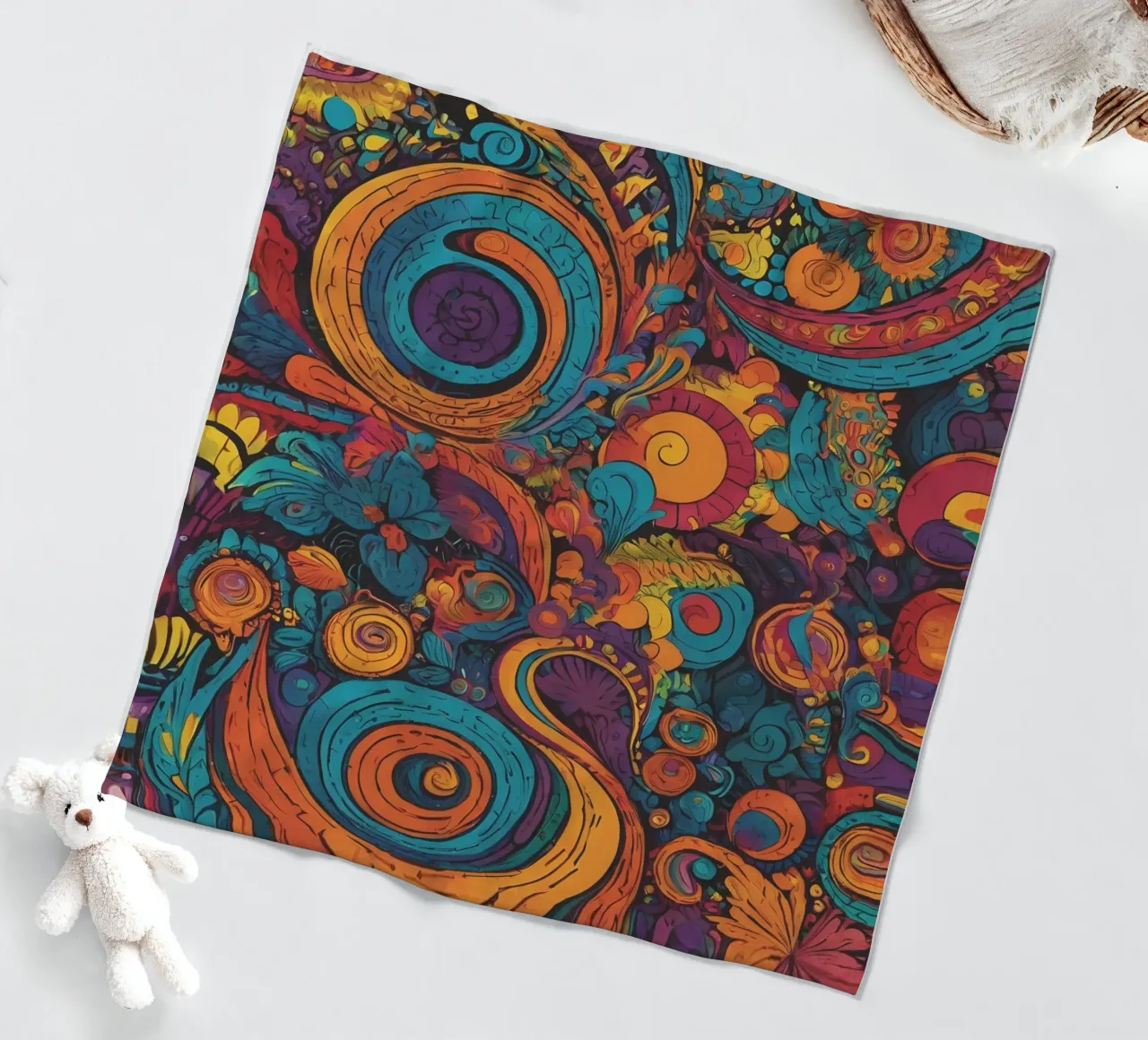 Psychedelic Pattern fleece blanket by Charnwood Prints