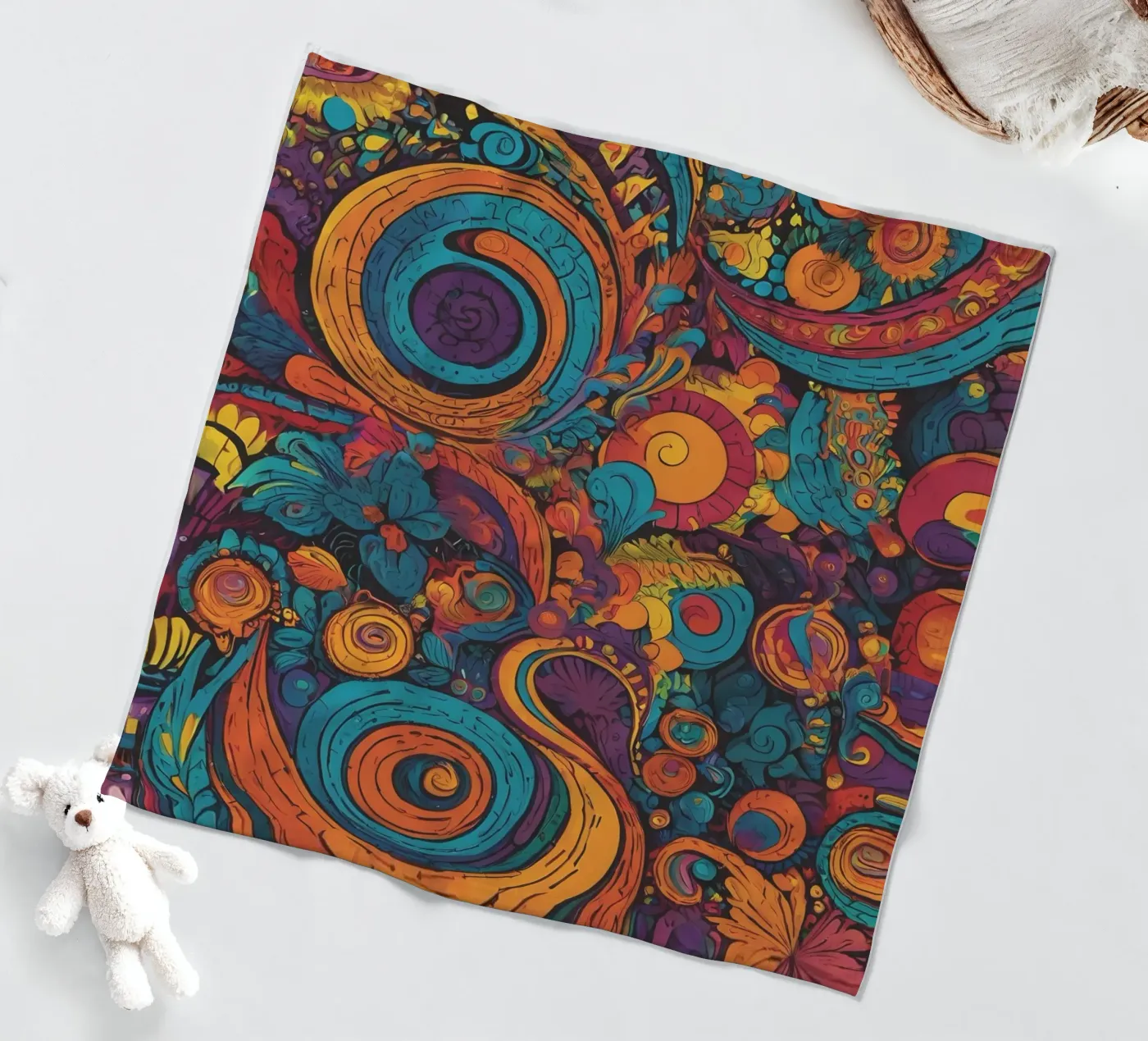 Psychedelic Pattern fleece blanket by Charnwood Prints