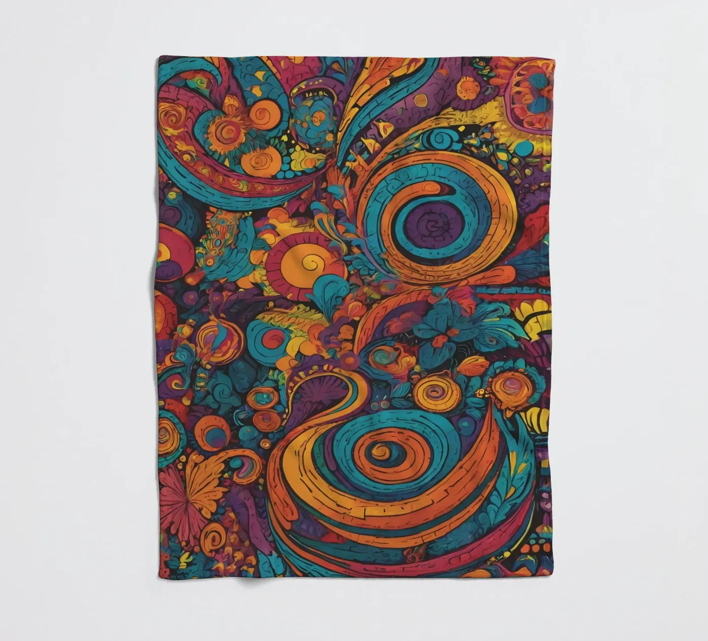 Psychedelic Pattern fleece blanket by Charnwood Prints