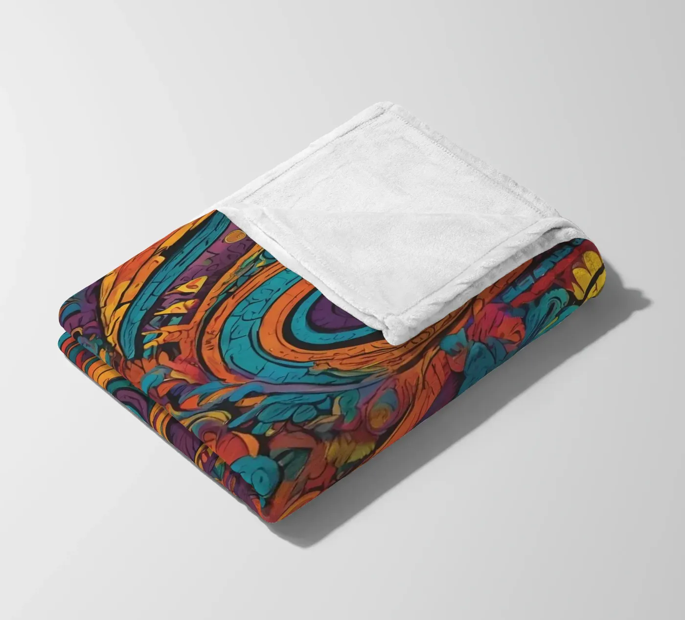 Psychedelic Pattern fleece blanket by Charnwood Prints