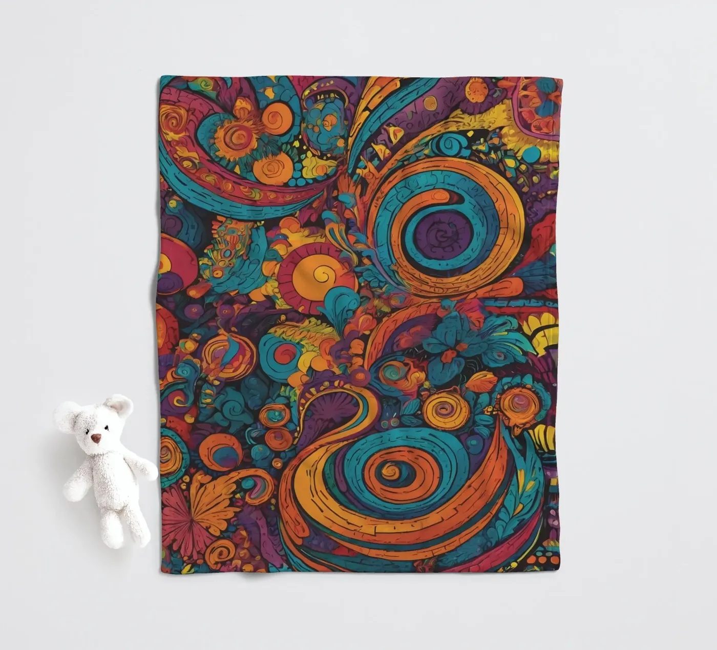 Psychedelic Pattern fleece blanket by Charnwood Prints
