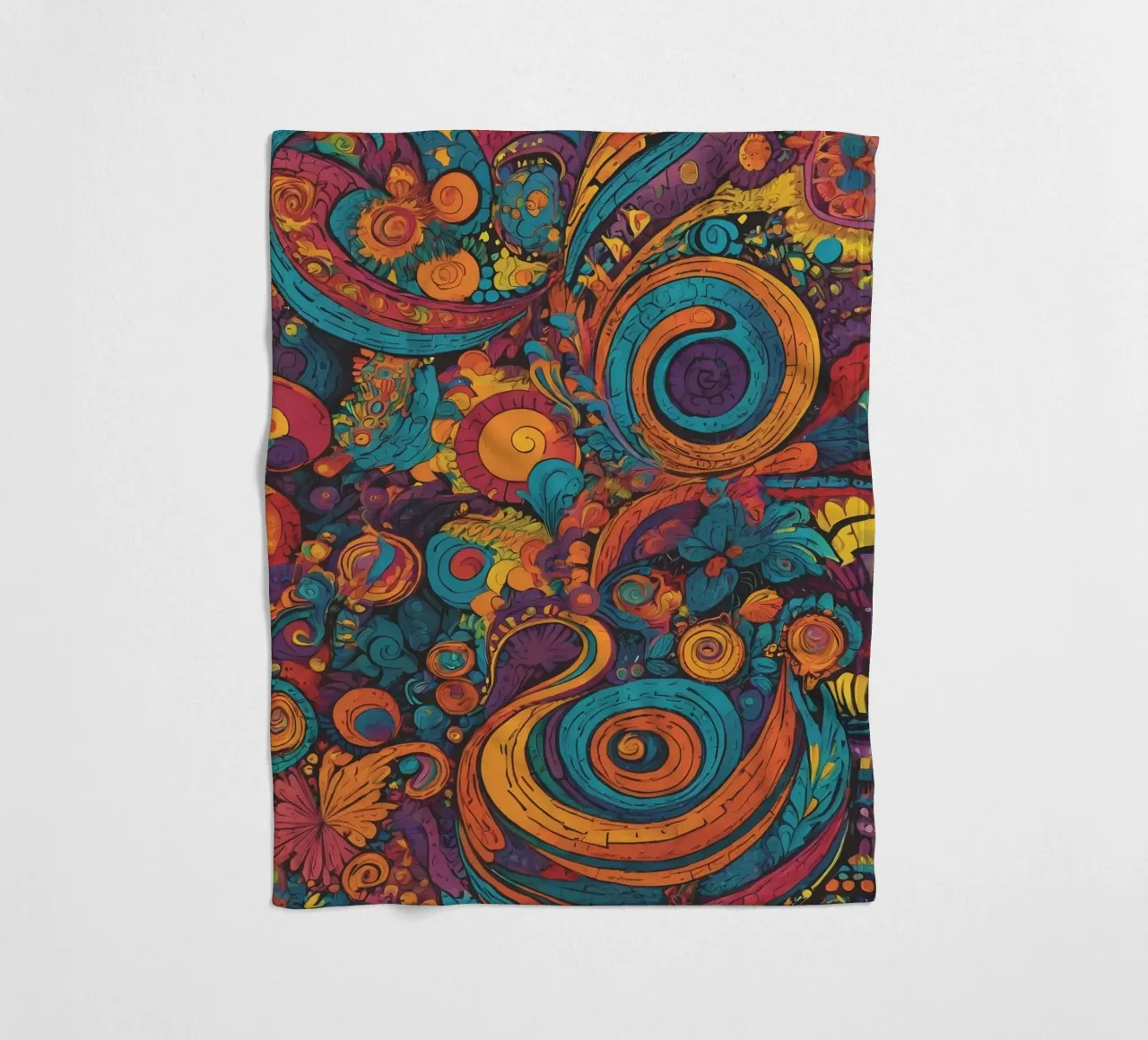 Psychedelic Pattern fleece blanket by Charnwood Prints