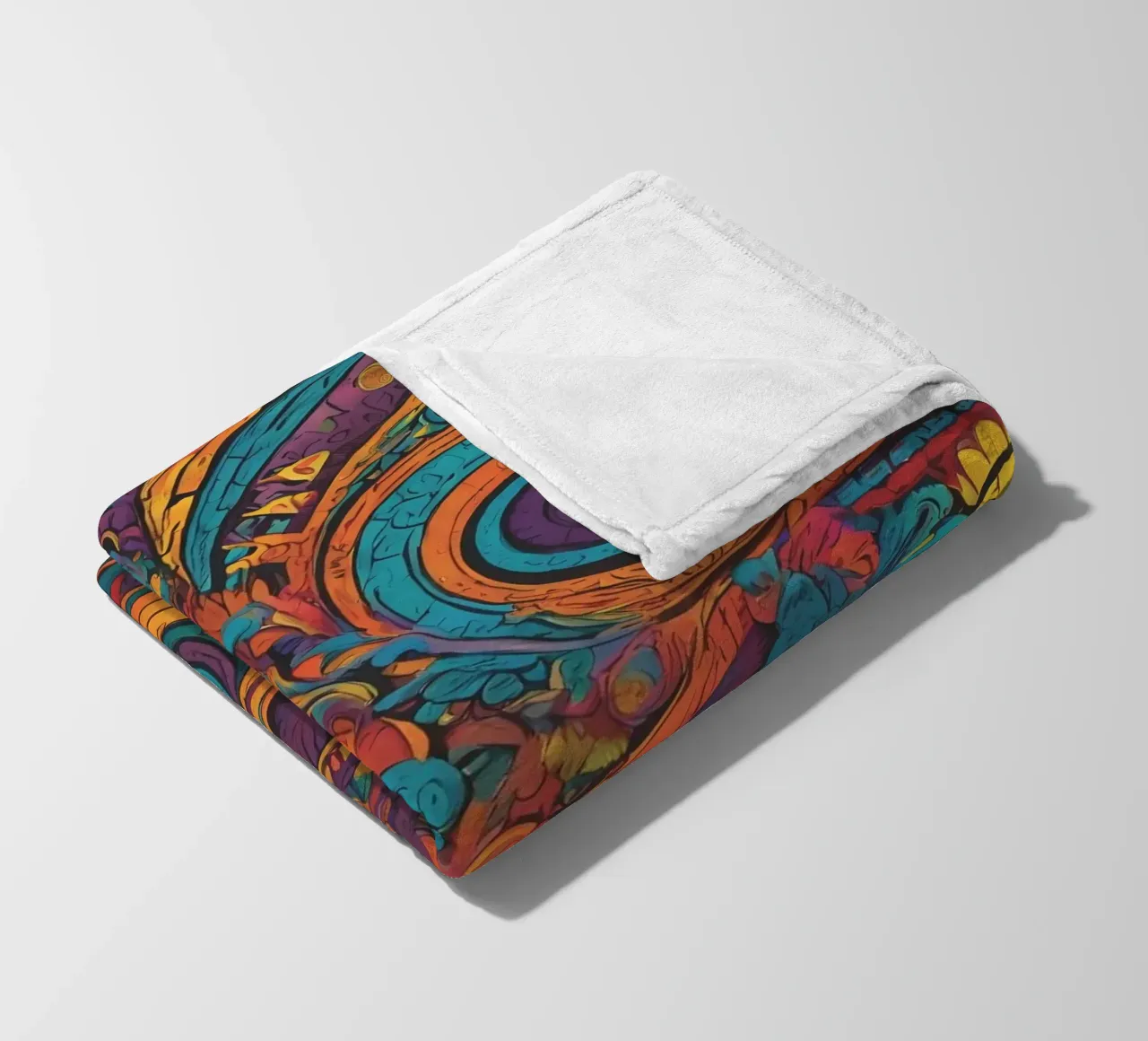 Psychedelic Pattern fleece blanket by Charnwood Prints