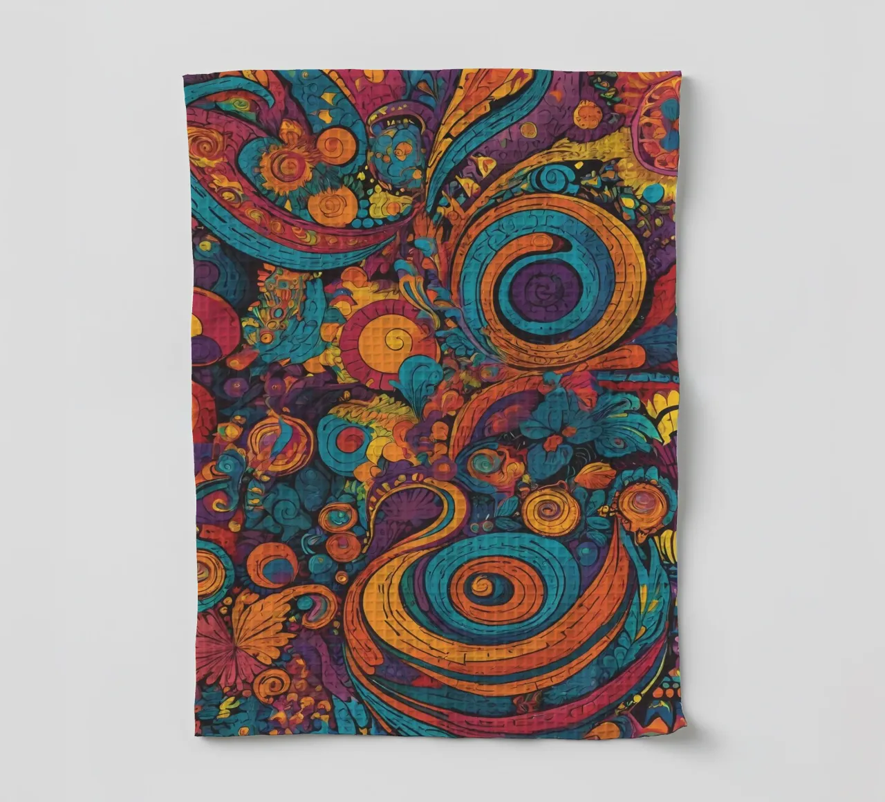 Psychedelic Pattern tea towel by Charnwood Prints