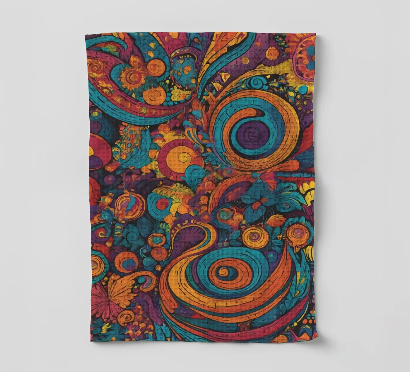 Psychedelic Pattern tea towel by Charnwood Prints