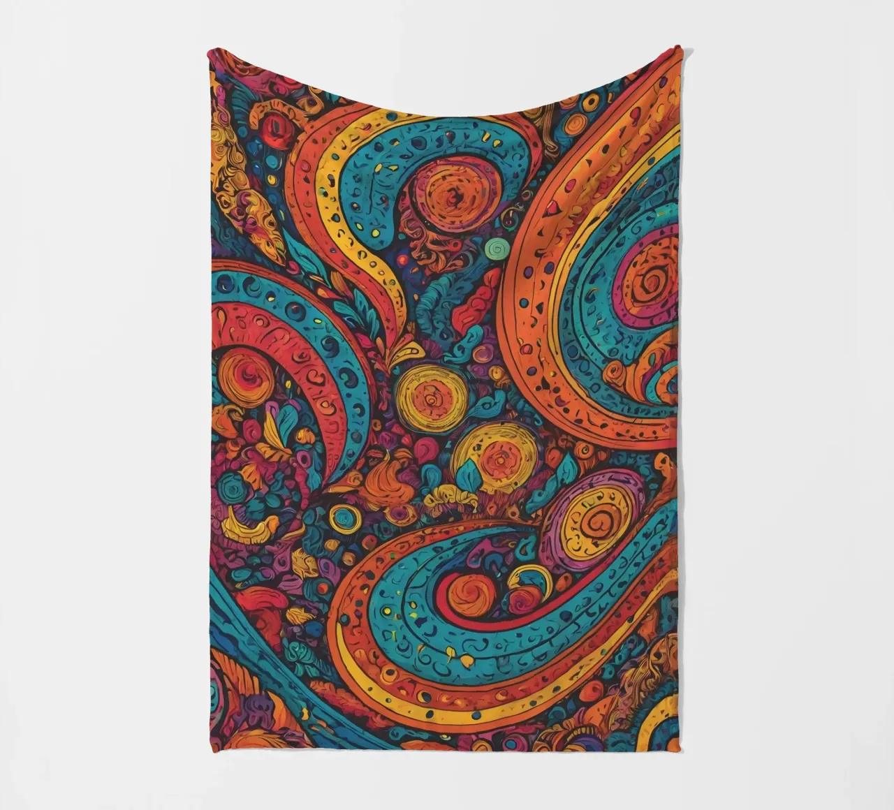 Psychedelic Pattern fleece blanket by Charnwood Prints