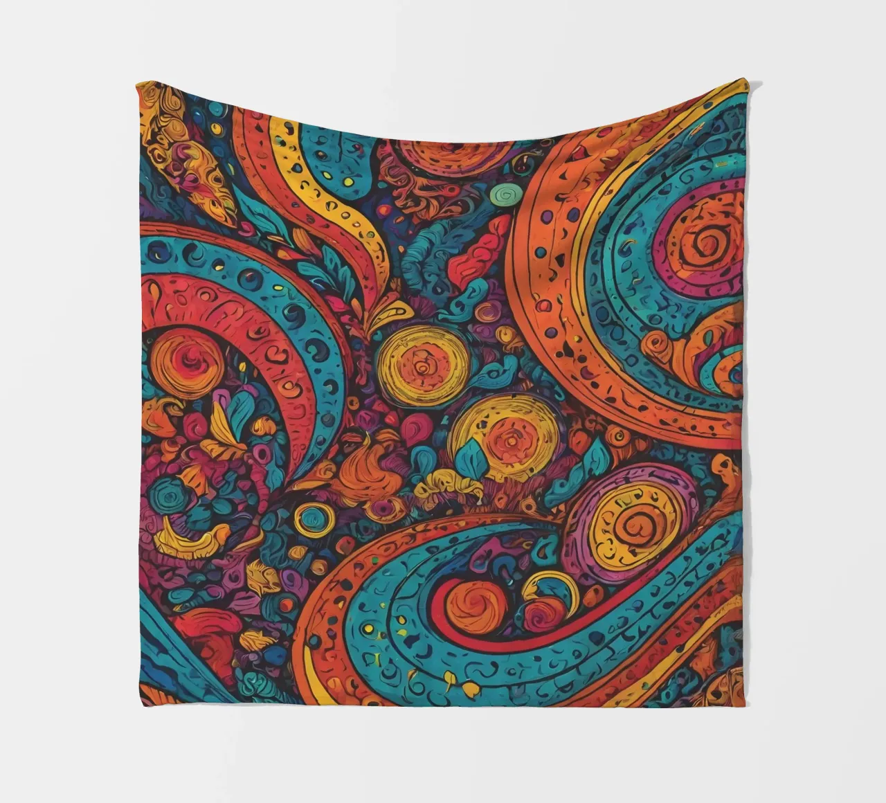 Psychedelic Pattern fleece blanket by Charnwood Prints