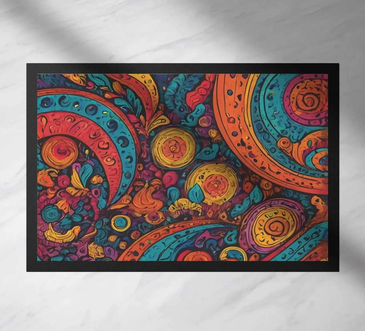 Psychedelic Pattern doormat by Charnwood Prints