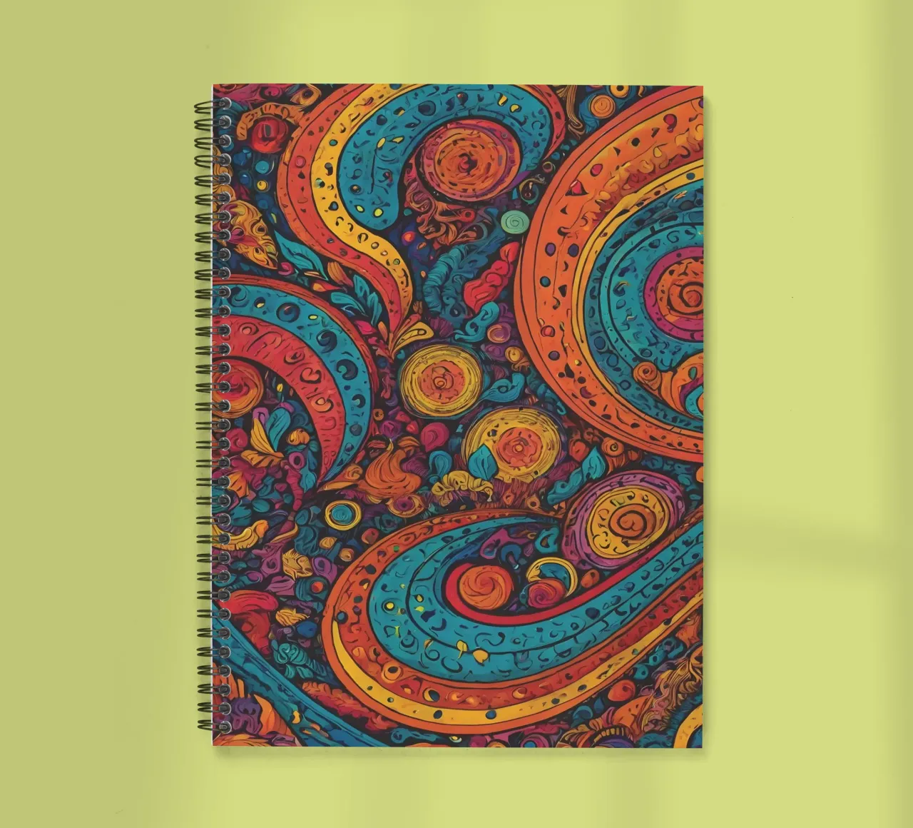 Psychedelic Pattern spiral notebook by Charnwood Prints