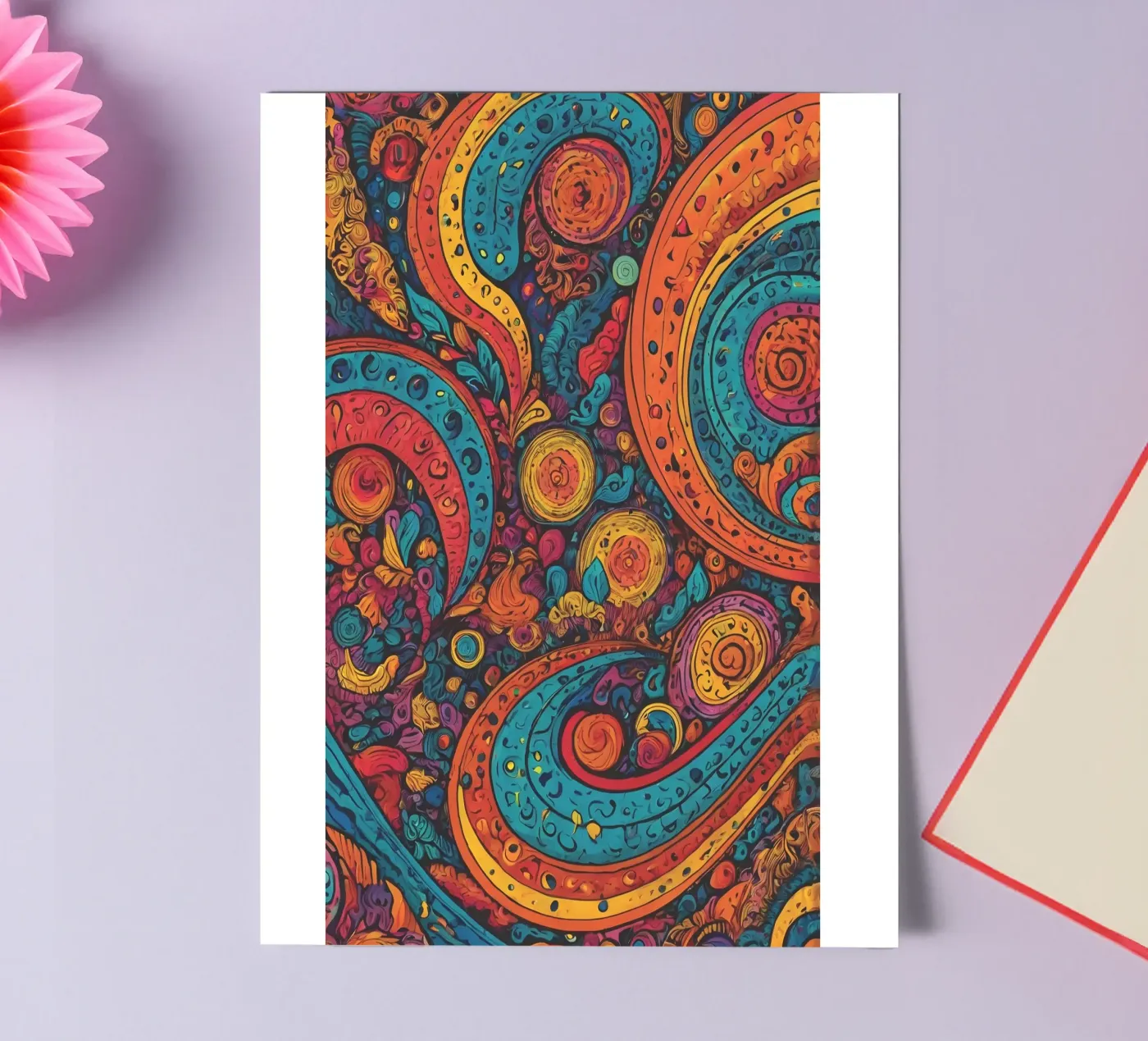 Psychedelisch patroon stickervel van Charnwood Prints