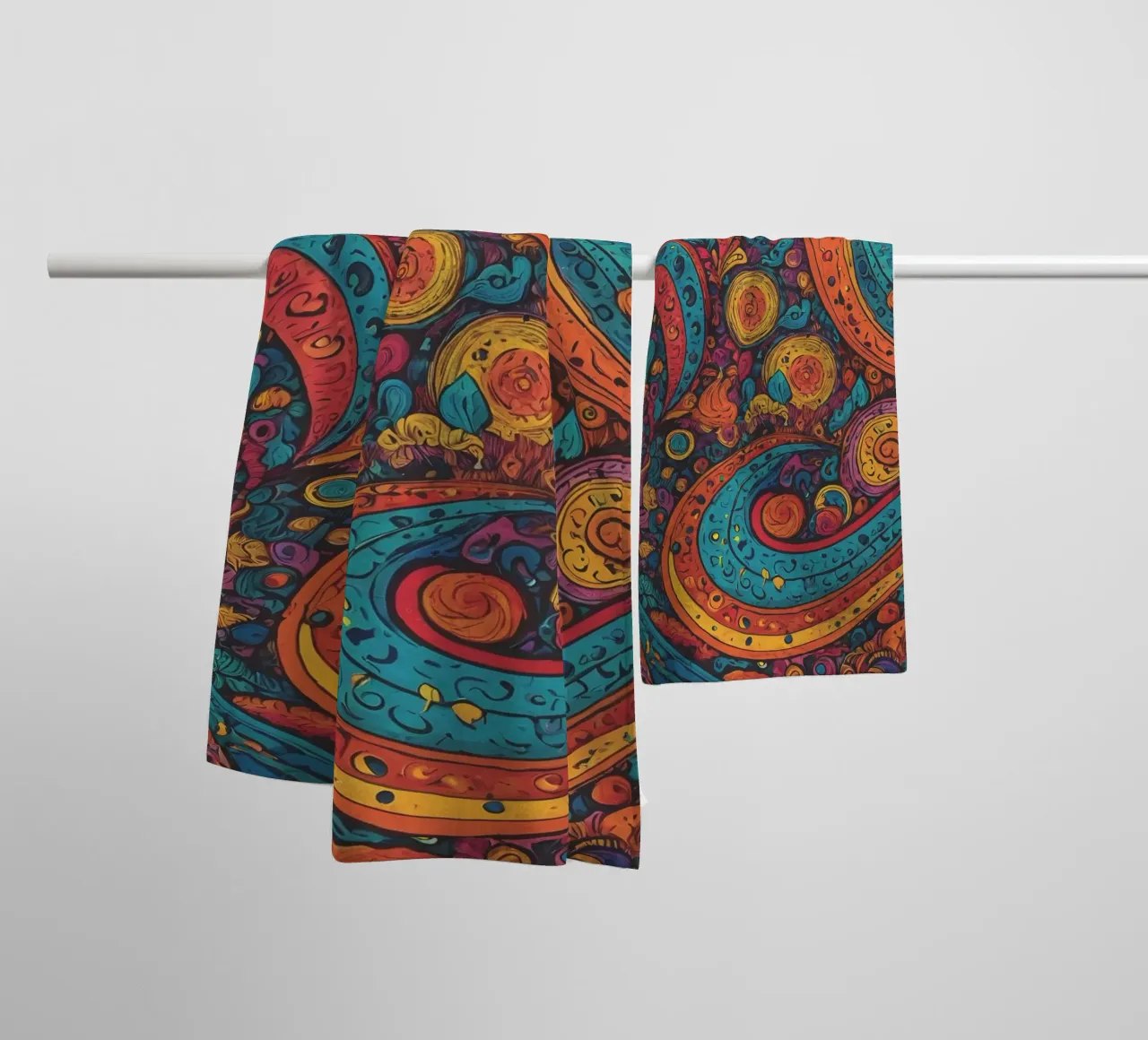 Psychedelic Pattern towel by Charnwood Prints
