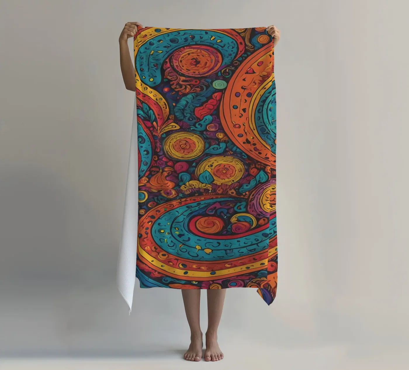 Psychedelisch patroon strandhanddoek van Charnwood Prints