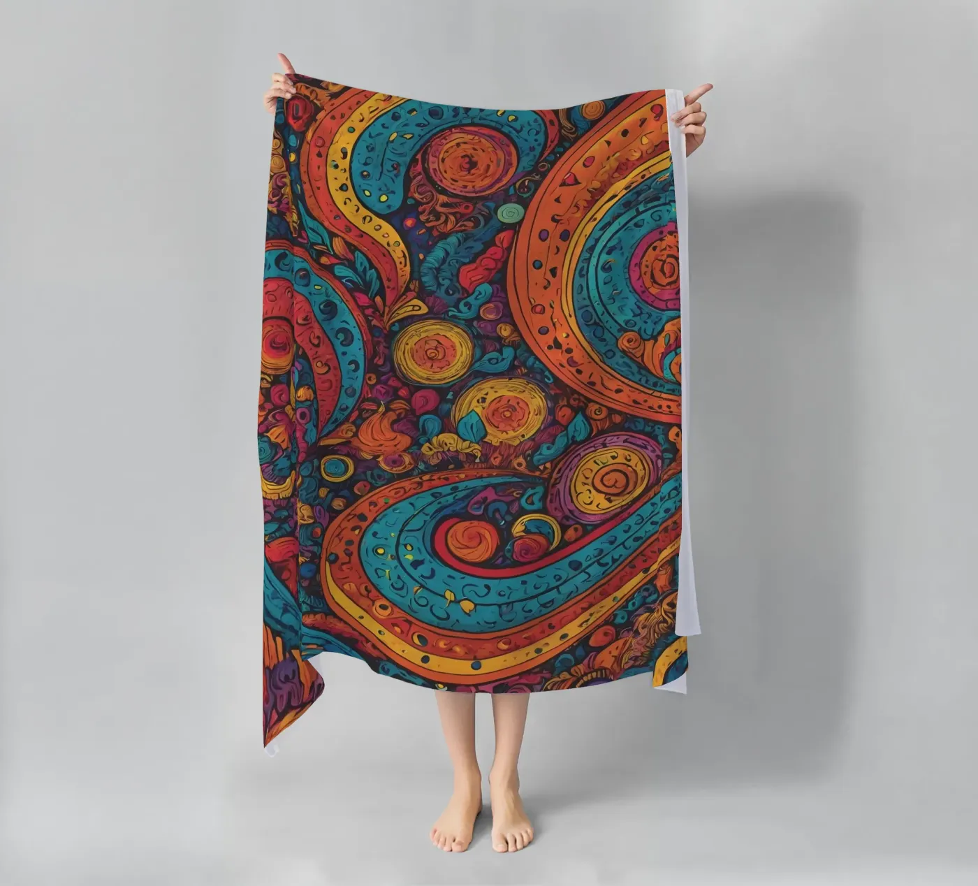Psychedelisch patroon strandhanddoek van Charnwood Prints