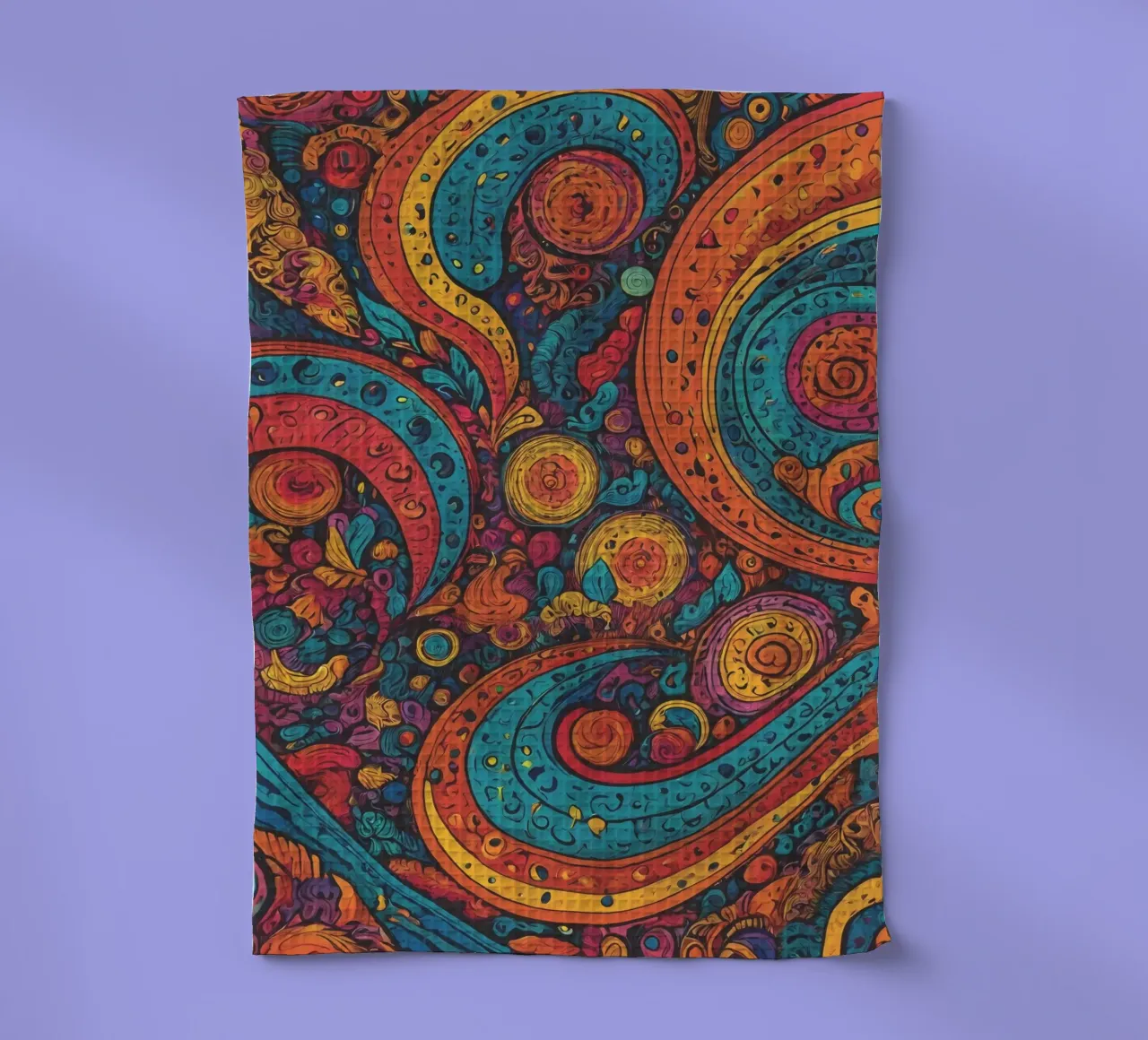 Psychedelic Pattern tea towel by Charnwood Prints