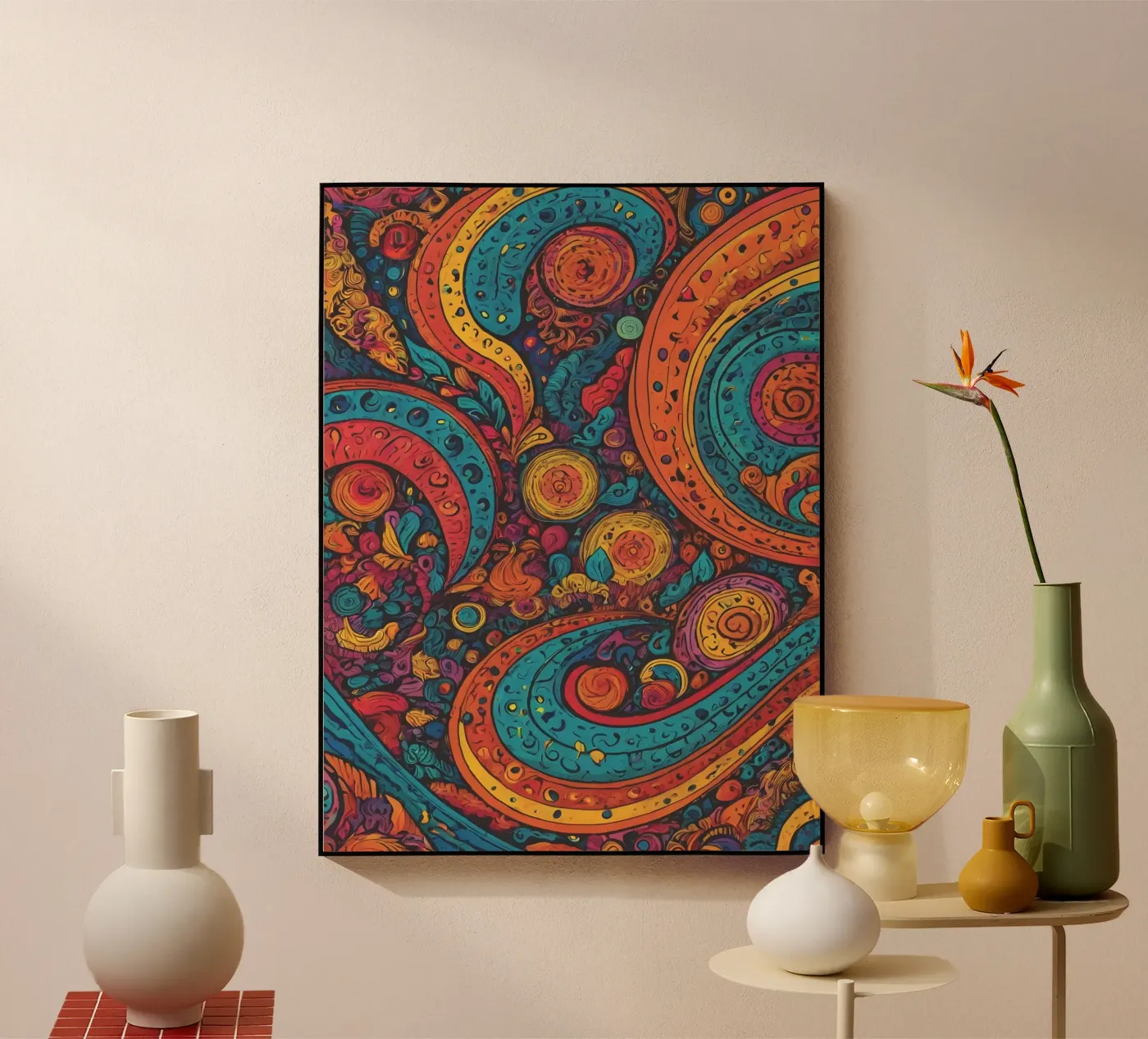 Psychedelic Pattern acryl van Charnwood Prints