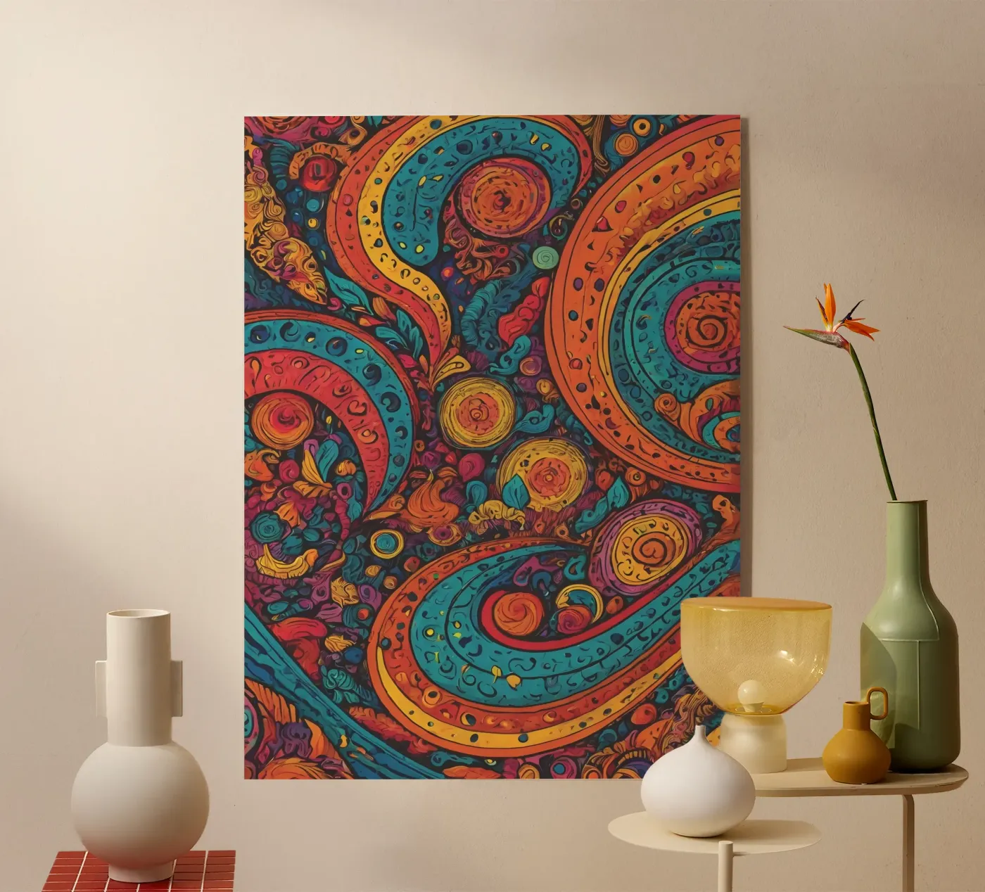 Psychedelic Pattern acryl van Charnwood Prints