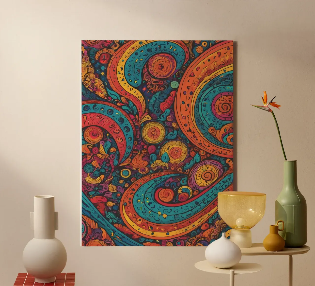 Psychedelic Pattern canvas by Charnwood Prints