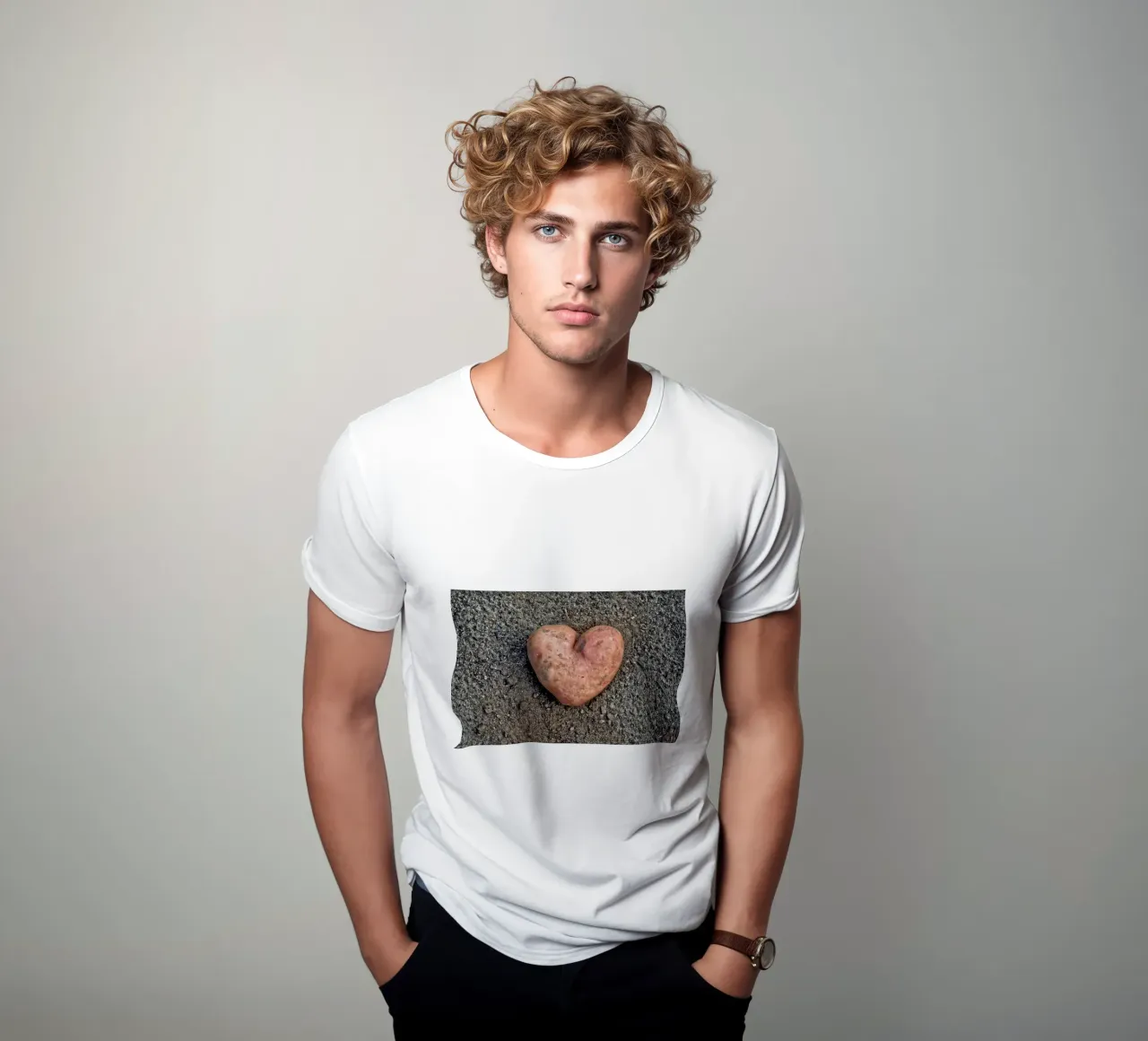 Simbolo di amore e nutrimento - Patata dolce a forma di cuore t-shirt da Curious Collections by Marielle Leenders
