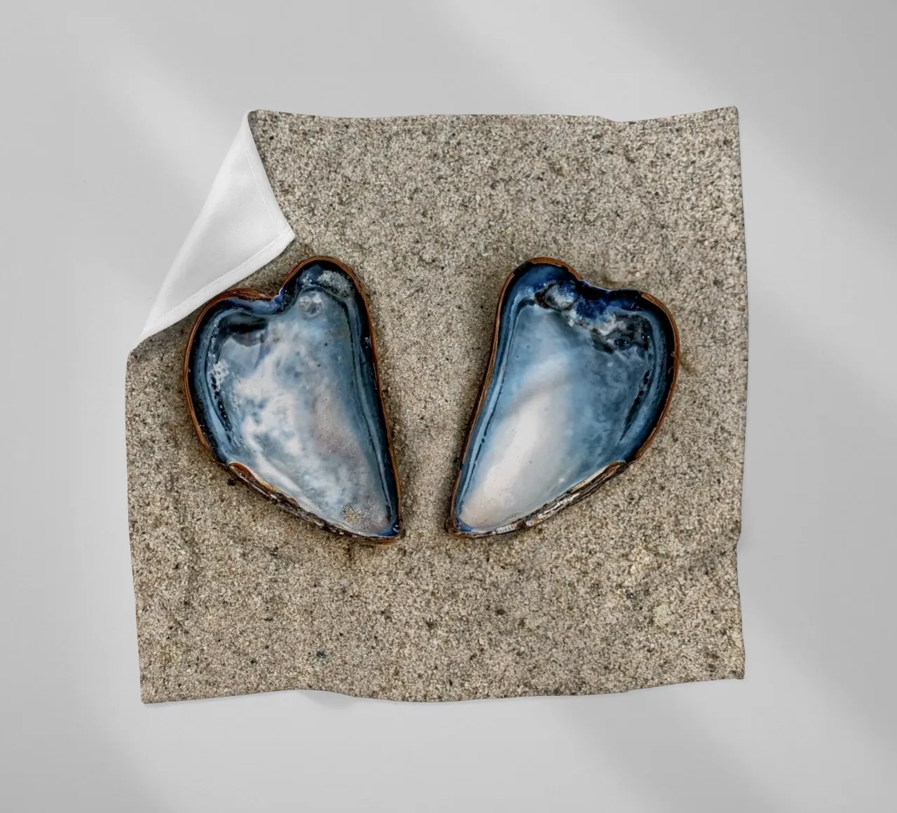 A Symbol of Love and Unity - Two Heart-Shaped Mussels fleece blanket by Curious Collections by Marielle Leenders